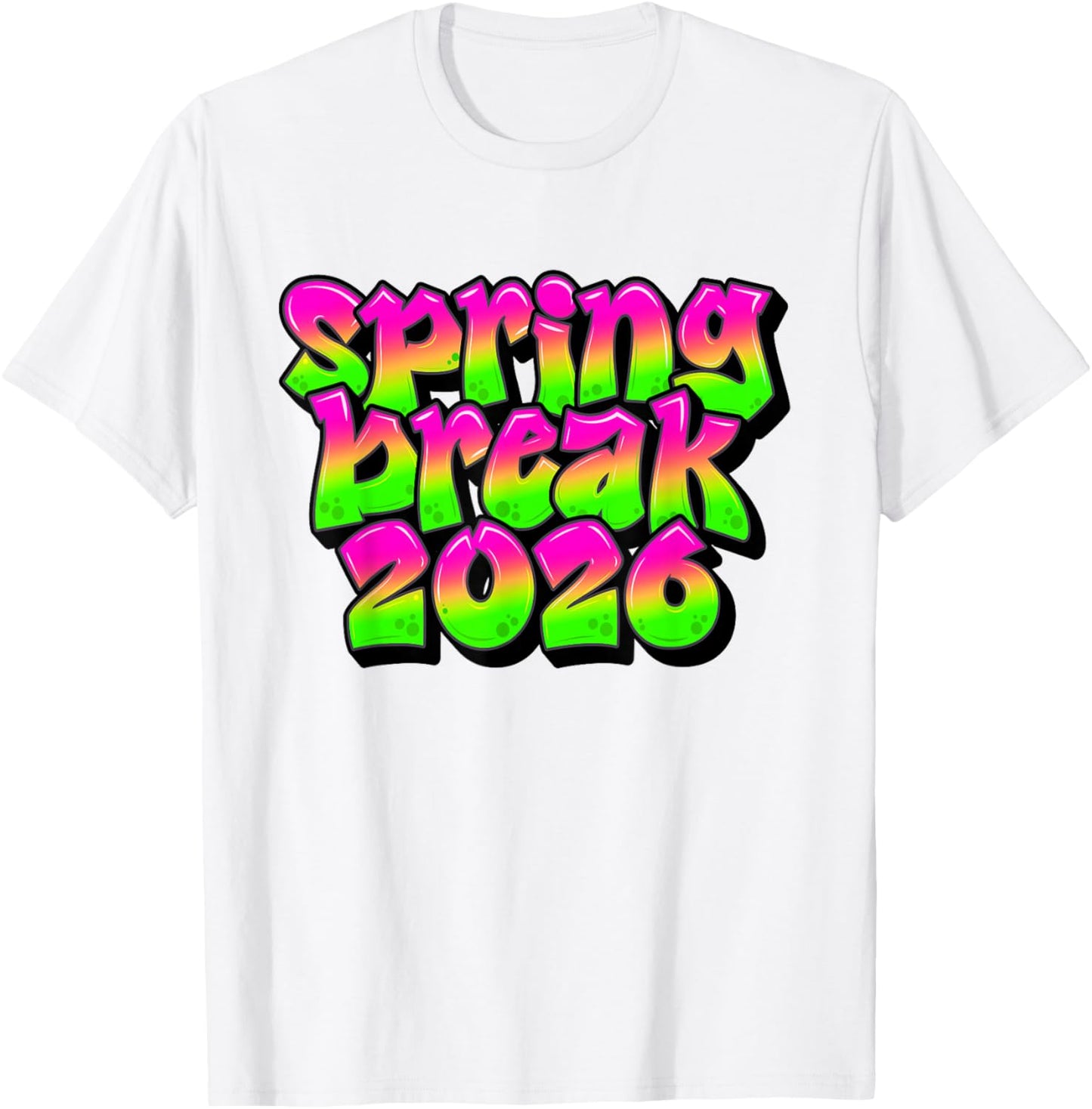 Spring Break 2026 Pink Green Cruise Beach Vacation Trip T-Shirt - T-Shirt | White