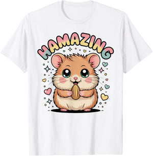 Hamazing Cute Hamster Kawaii Pastel Hearts Stars Hamster T-Shirt - T-Shirt | White