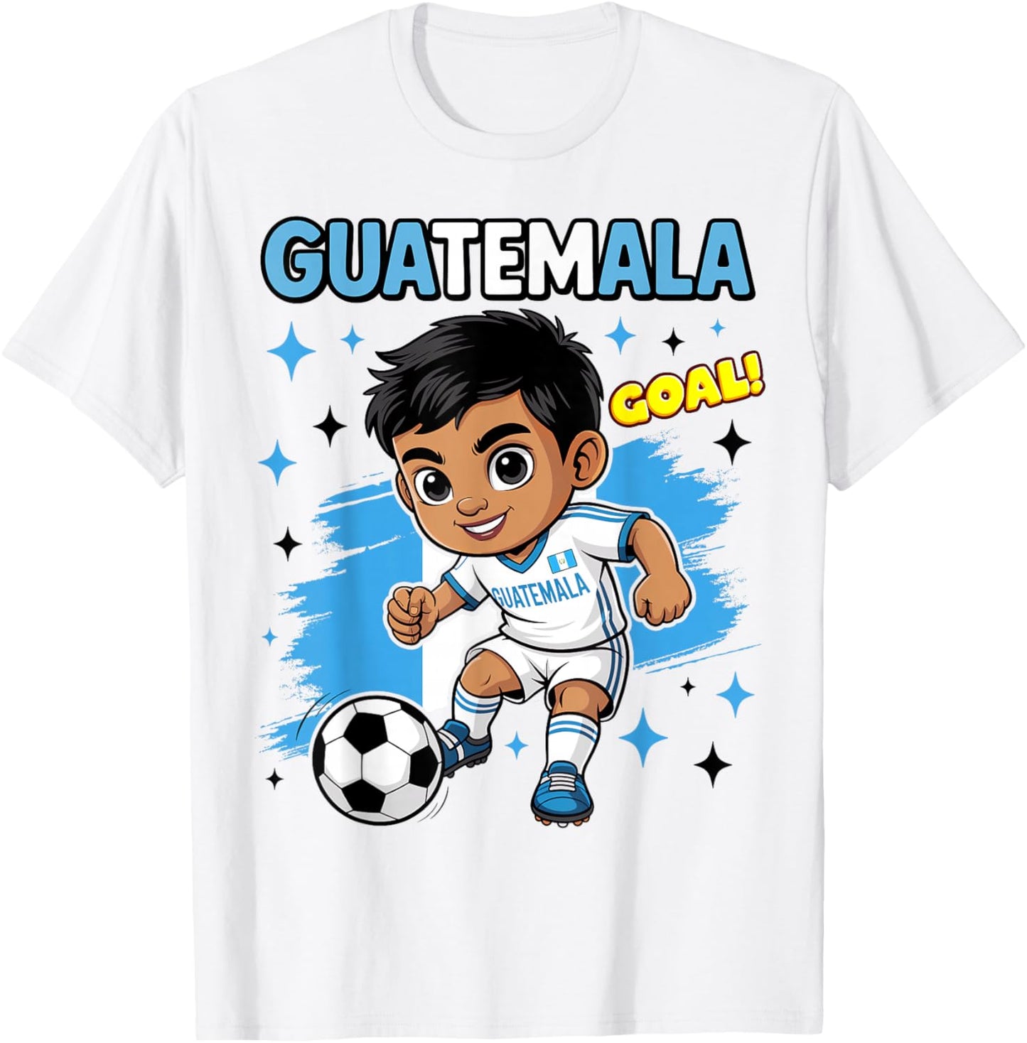 Guatemala Kid Goal Cartoon Guatemalan Flag for Kids T-Shirt - T-Shirt | White