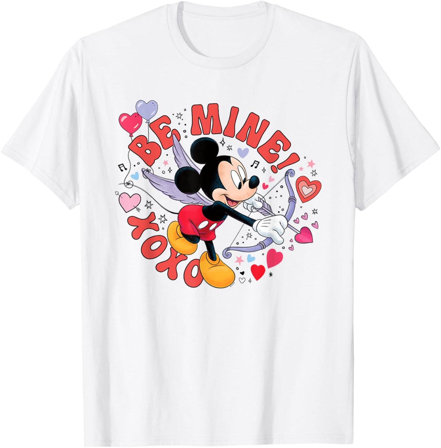 Disney Mickey Mouse Valentine's Day Cupid Be Mine! XOXO T-Shirt - T-Shirt | White