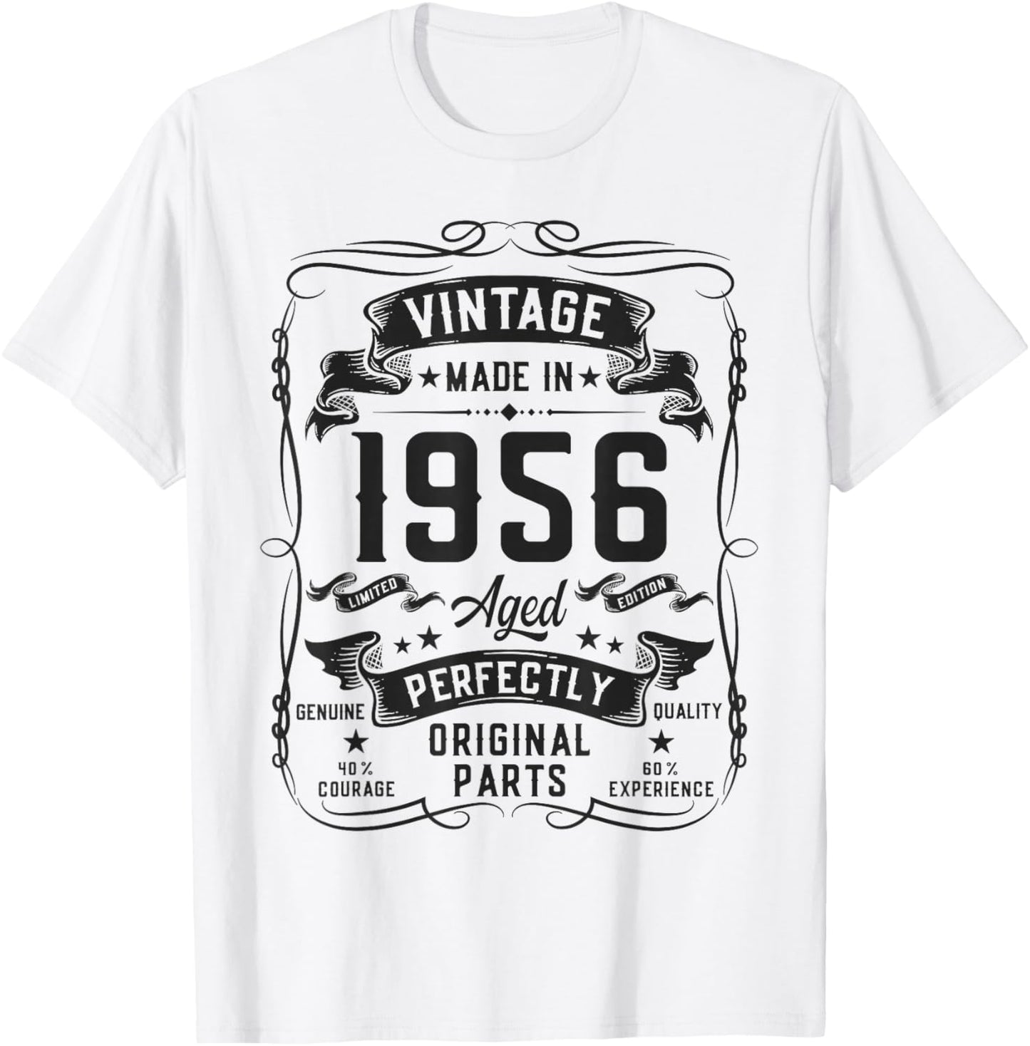 Vintage 1956 70yr 70th Birthday Gifts 70 Years Old T-Shirt - T-Shirt | White