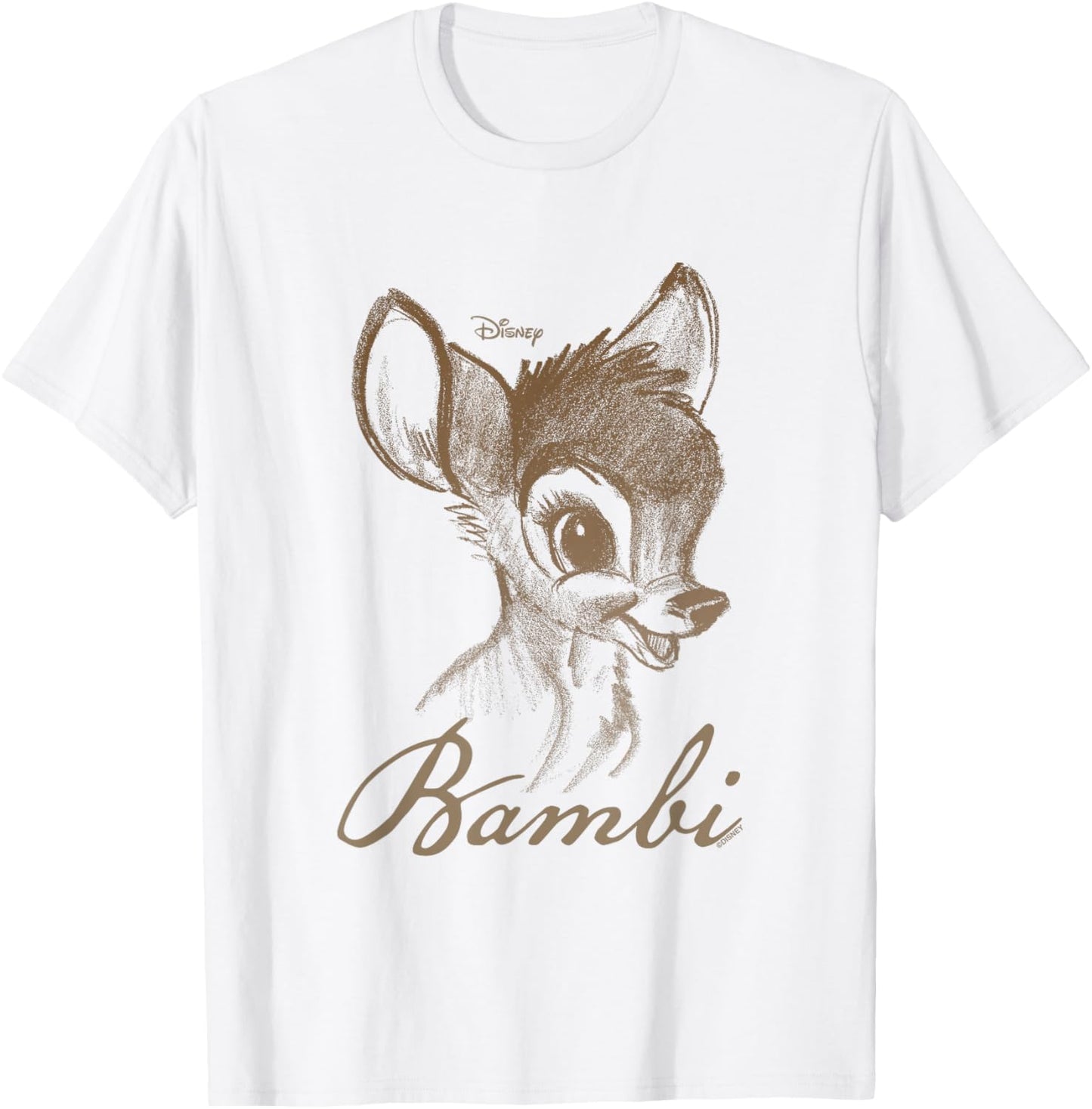 Disney Bambi Vintage Sketch Portrait T-Shirt - T-Shirt | White