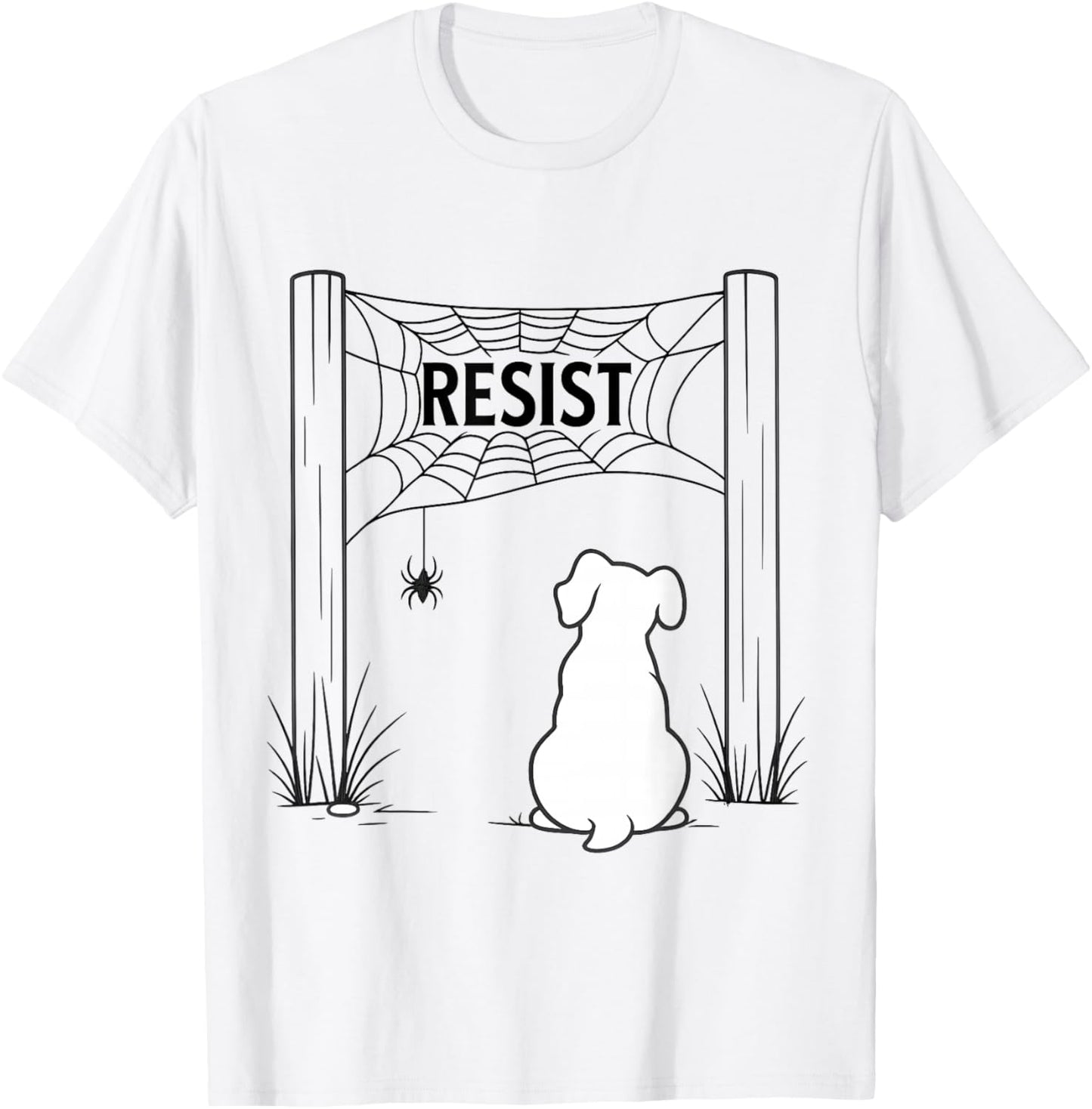 Charlotte Says Resist Spider Web Pig Illustration T-Shirt - T-Shirt | White