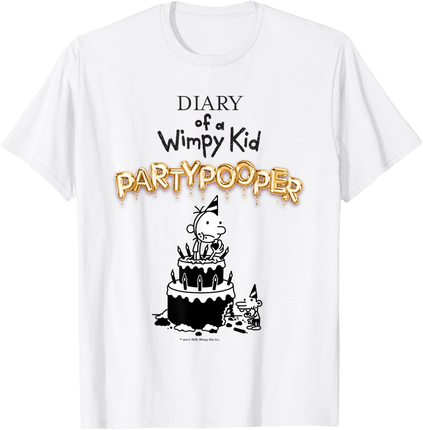 Diary of a Wimpy Kid Party Pooper Cover T-Shirt - T-Shirt | White