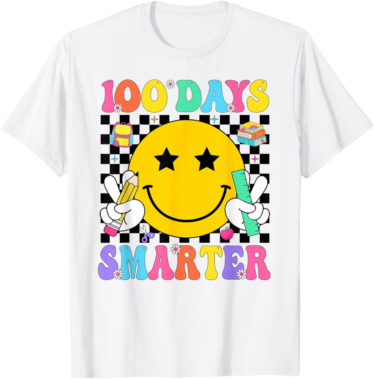 100 Days Smarter Teacher Boys Girls Kids 100th Day of School T-Shirt - T-Shirt | White