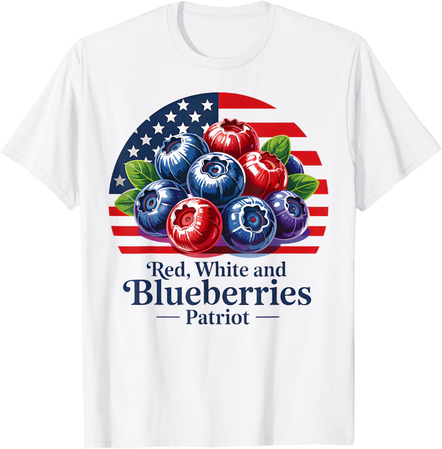 Red White and Blueberries Christian Patriotic T-Shirt - T-Shirt | White