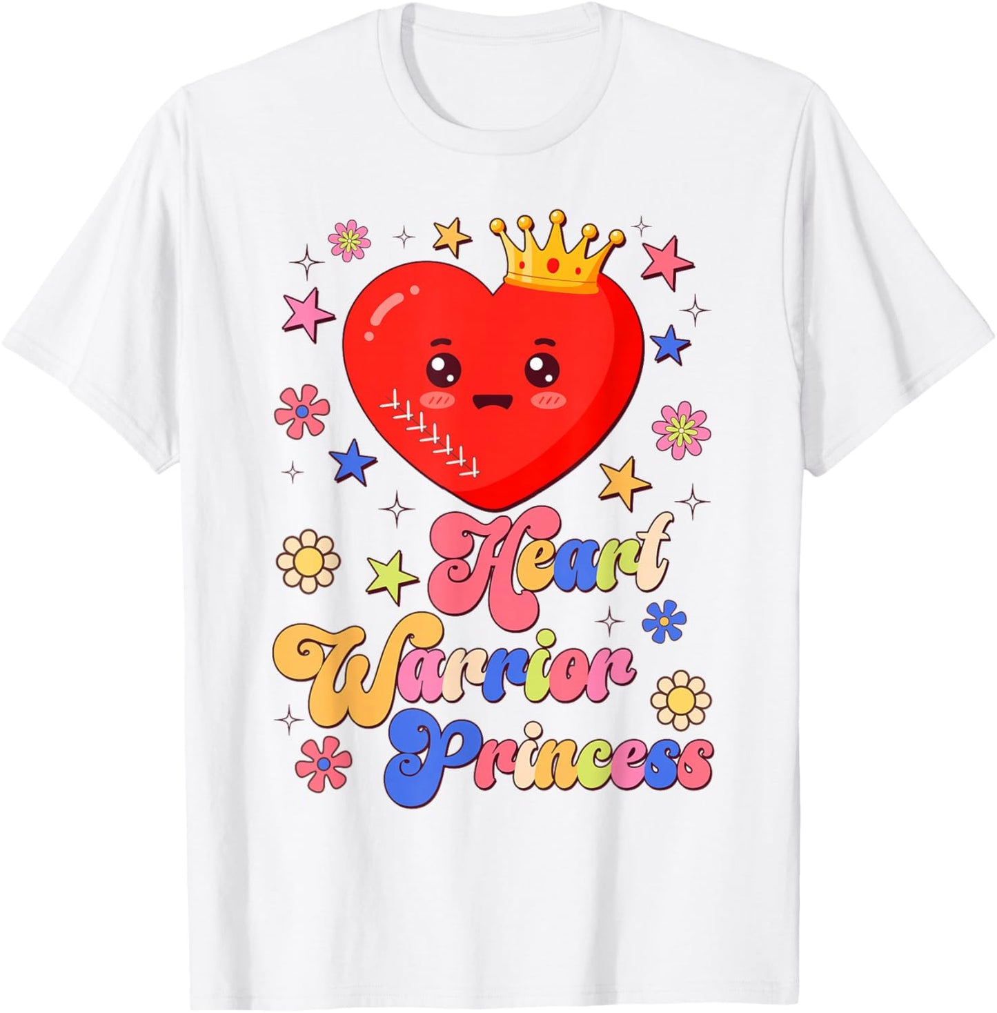 Heart Warrior Princess CHD Congenital Heart Defect Awareness T-Shirt - T-Shirt | White