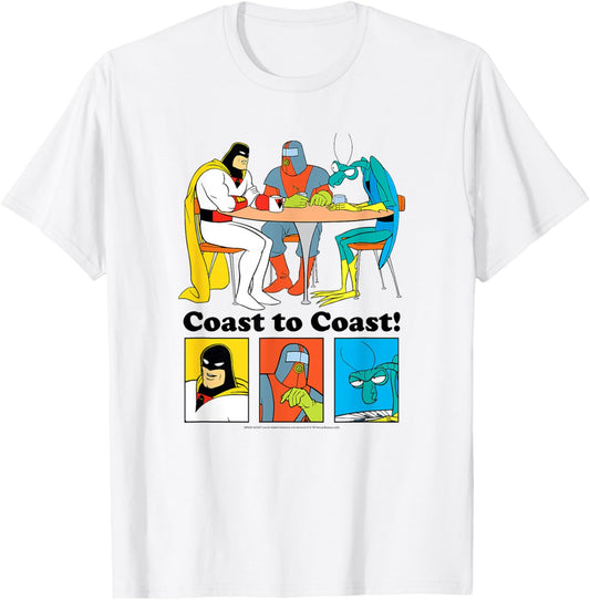 Space Ghost Coast to Coast Characters at Table Funny TV T-Shirt - T-Shirt | White