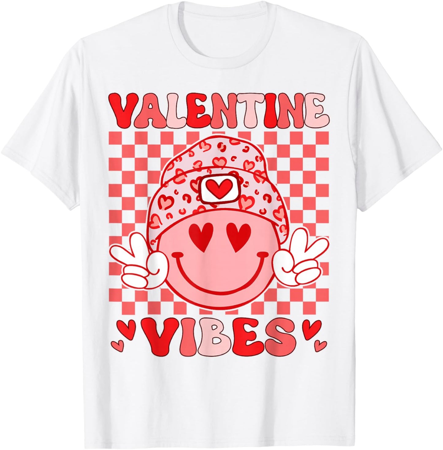 Valentine Vibes Hippie Valentines Day Shirts for Girls Women T-Shirt - T-Shirt | White