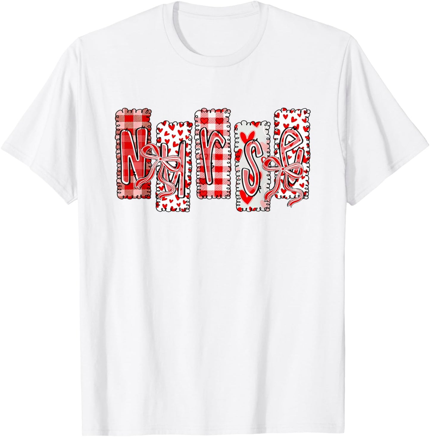Preppy Valentines Nurse Life Coquette Bow Nursing Student T-Shirt - T-Shirt | White