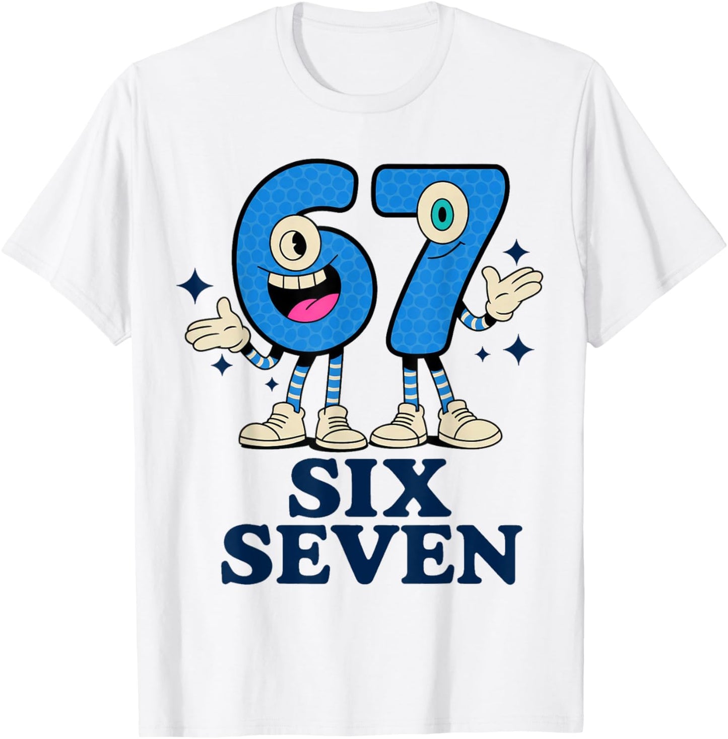 67 Six Seven 6-7 - Italian Brainrot Kids Gaming Meme T-Shirt - T-Shirt | White