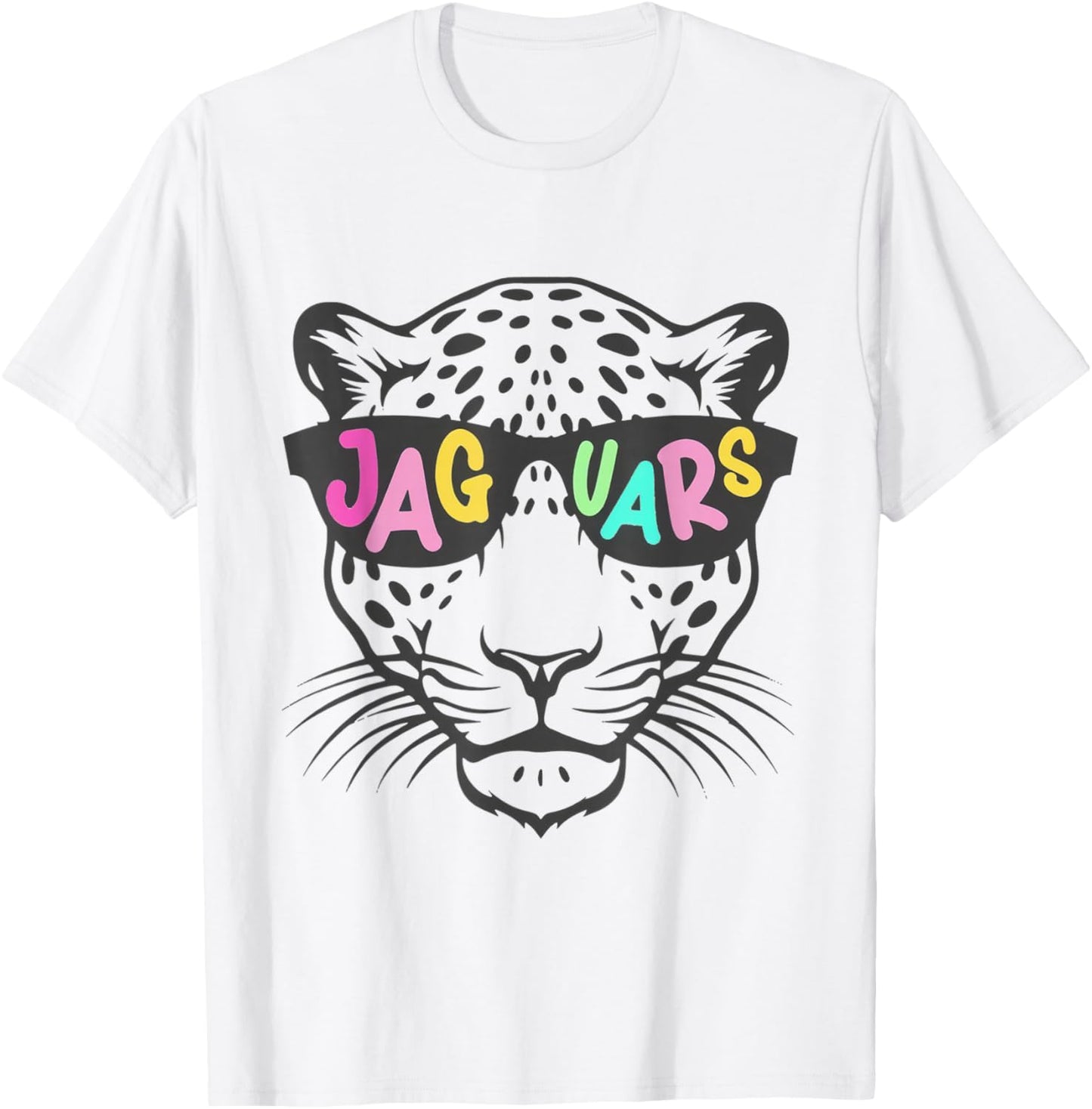 Cool Cartoon Jaguar Mascot Retro Animal T-Shirt - T-Shirt | White