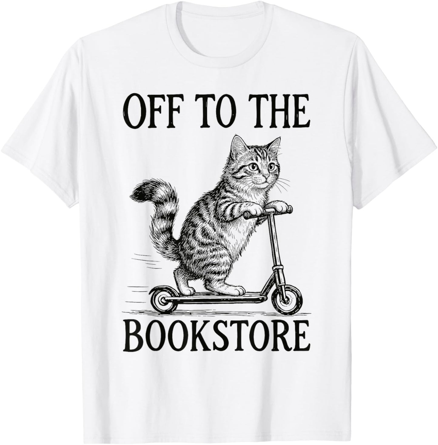 Off to The Bookstore Reading Bookworm T-Shirt - T-Shirt | White