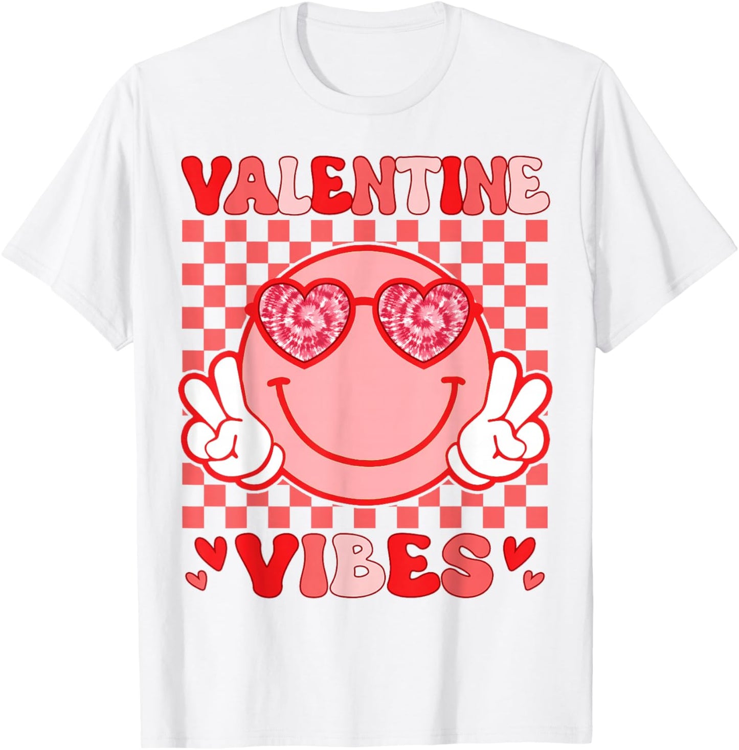 Valentine Vibes Hippie Valentines Day Shirts for Girls Women T-Shirt - T-Shirt | White