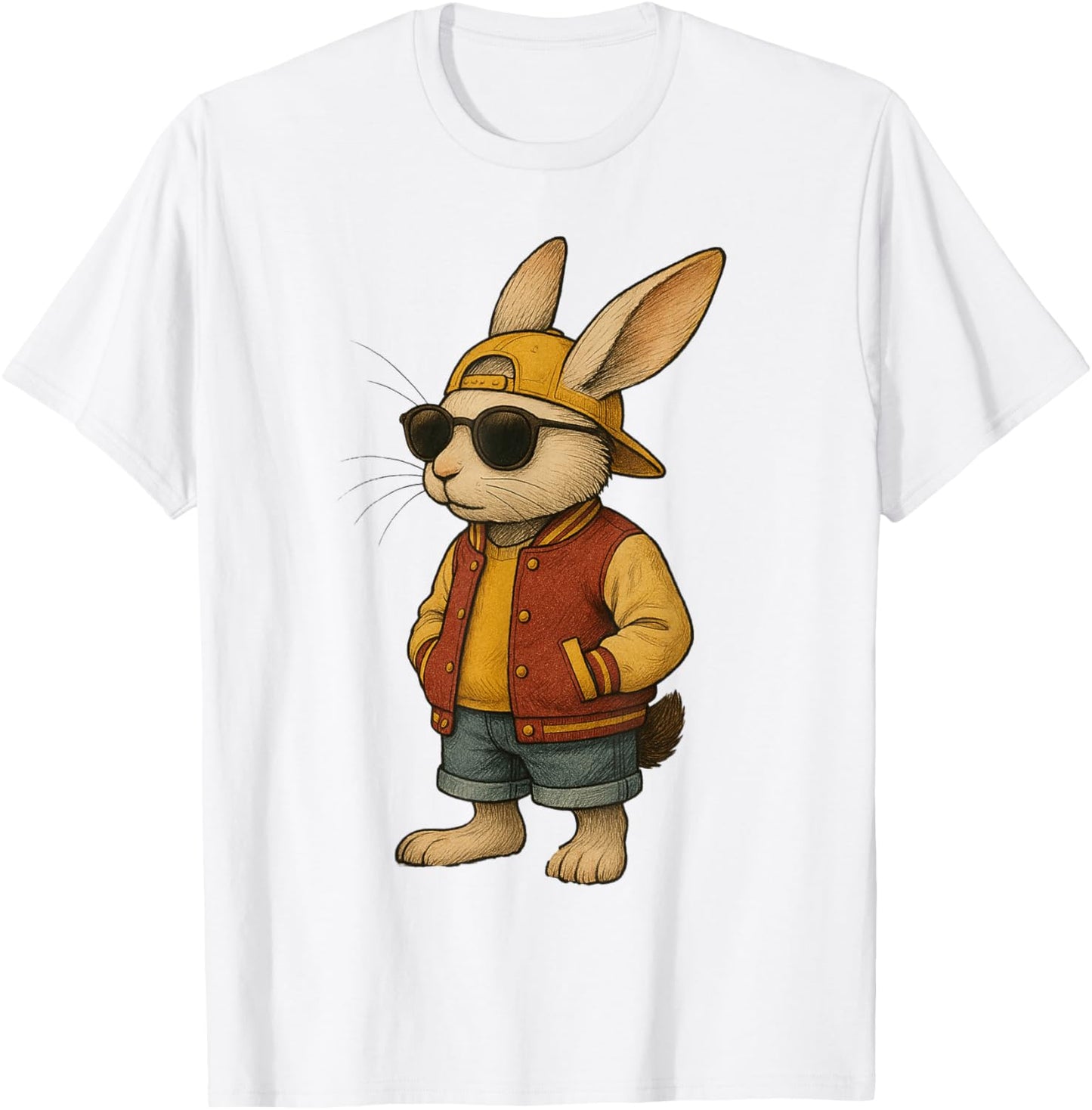 Happy Easter Day Bunny Sunglasses School Cute Men Boys Kids T-Shirt - T-Shirt | White