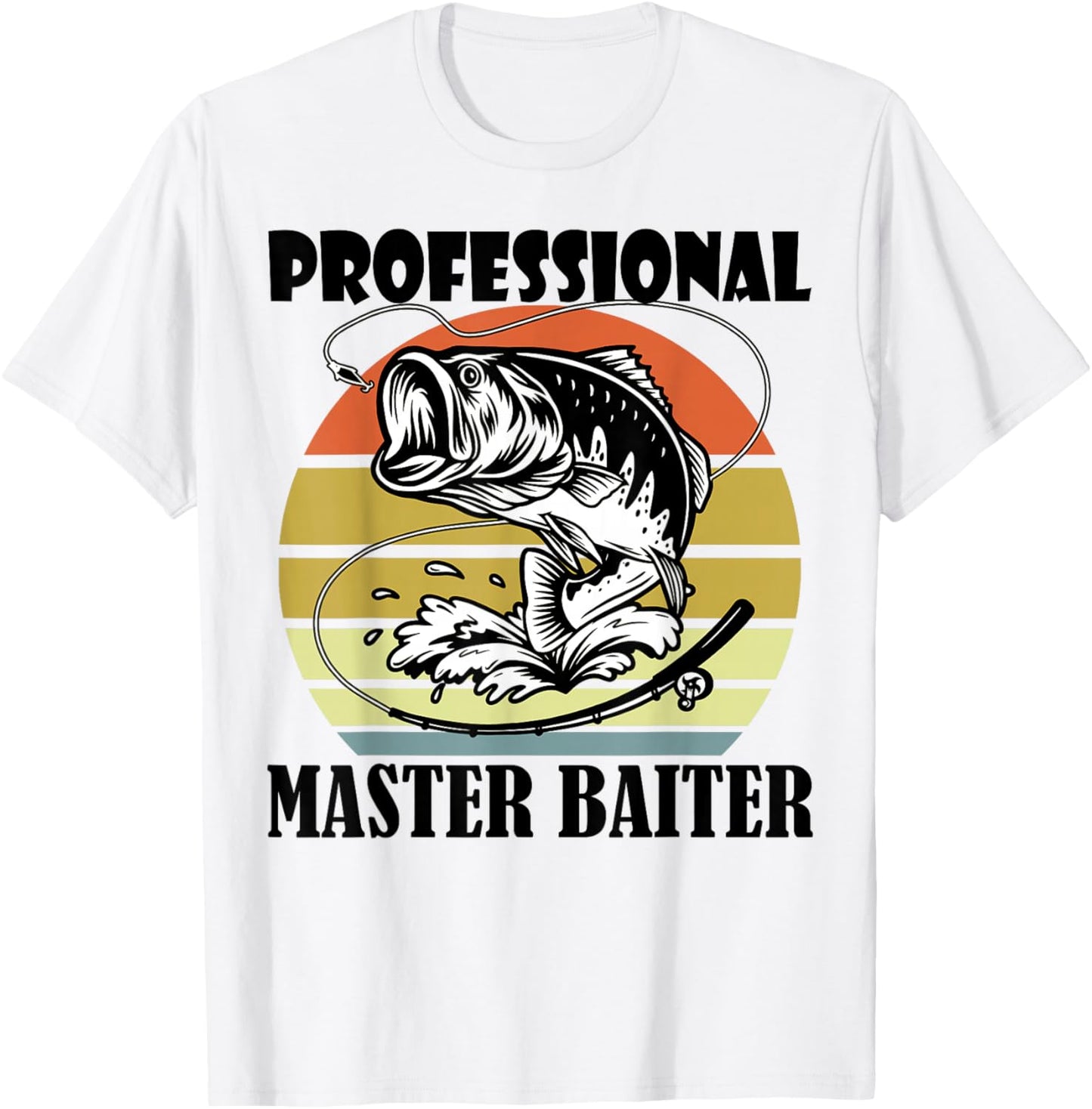 Professional Master Baiter Shirt Kid Retro Papa Fishing T-Shirt - T-Shirt | White