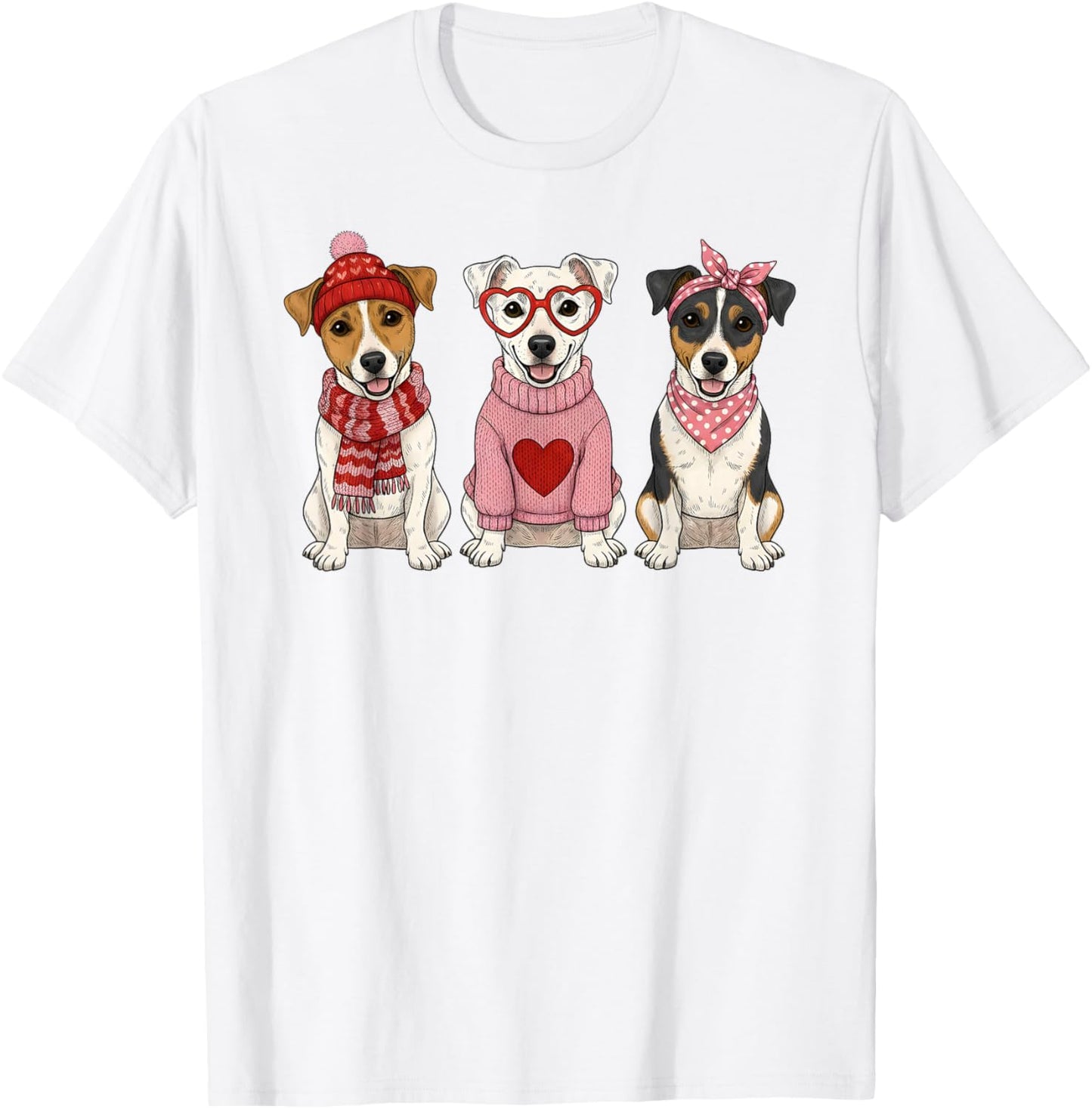 Cute Jack Russell Terrier Valentine Dog T-Shirt - T-Shirt | White