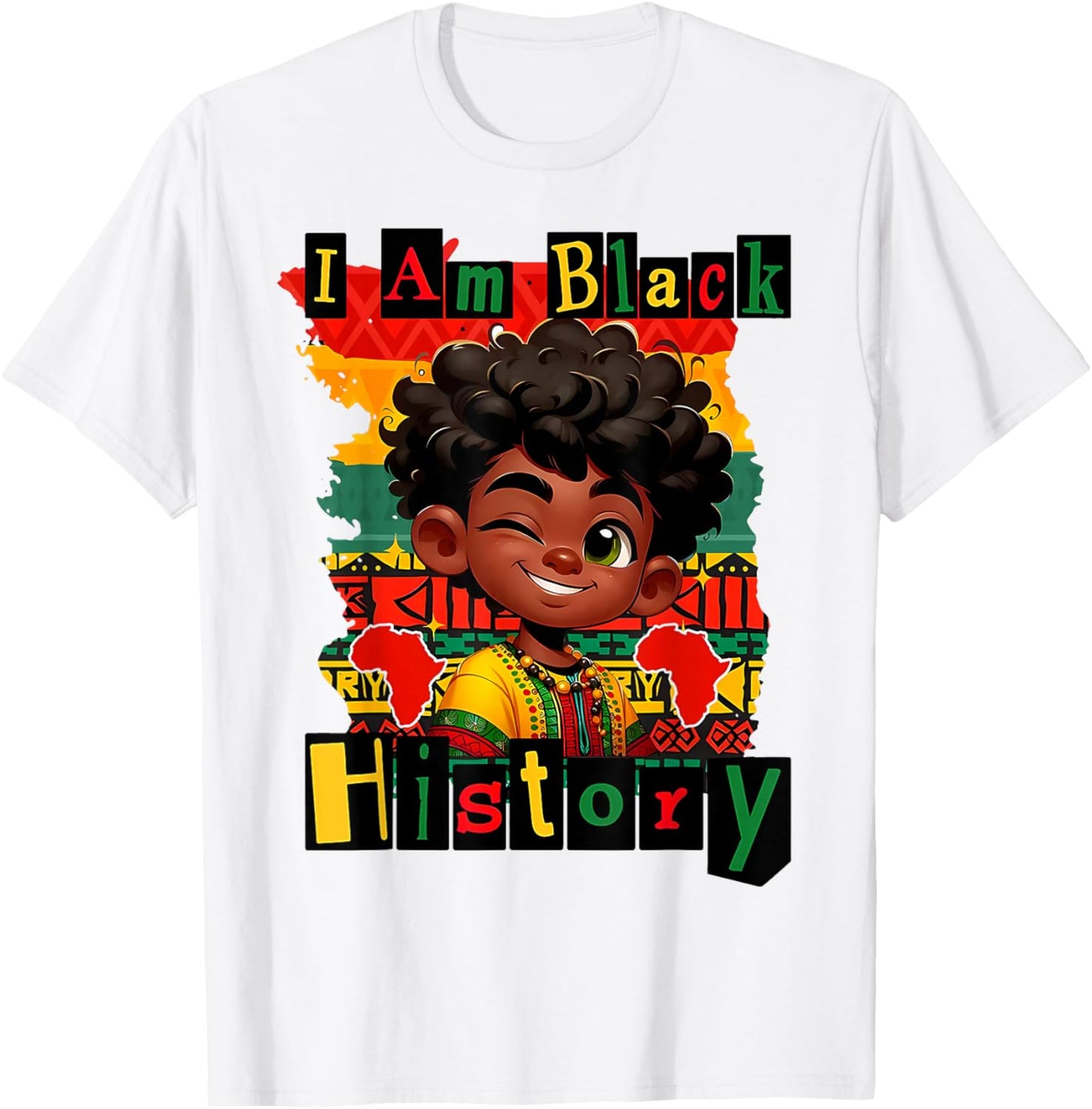 I am Black History Juneteenth Boy Girl Kids BHM T-Shirt - T-Shirt | White