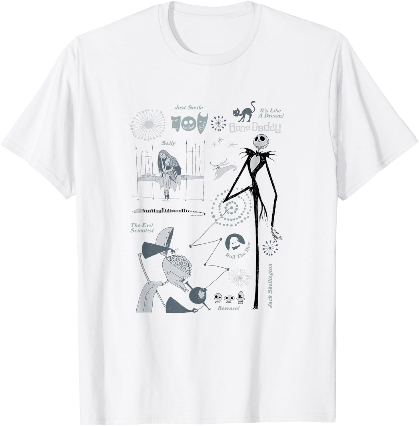 Disney The Nightmare Before Christmas Jack and Sally Vintage T-Shirt - T-Shirt | White