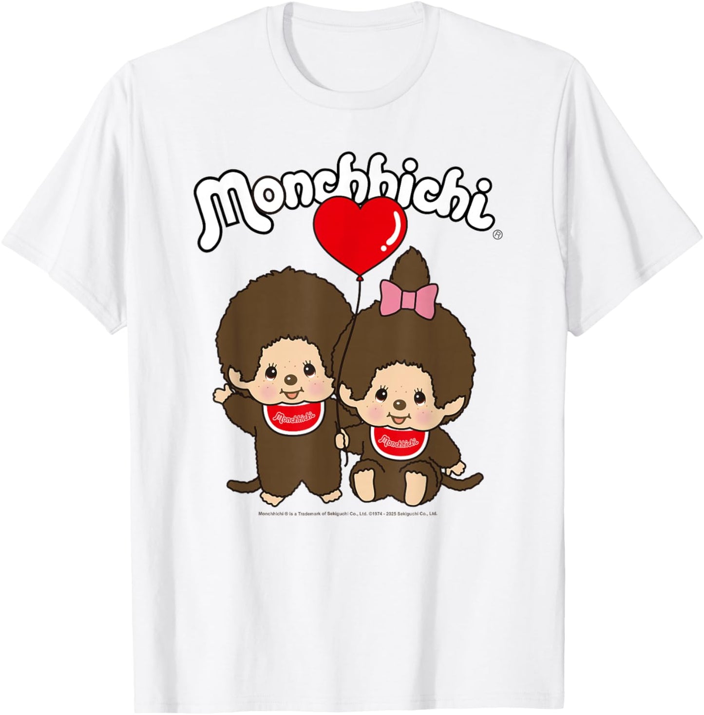 Monchhichi Valentine's Day Cute Little Fluffy Twins T-Shirt - T-Shirt | White