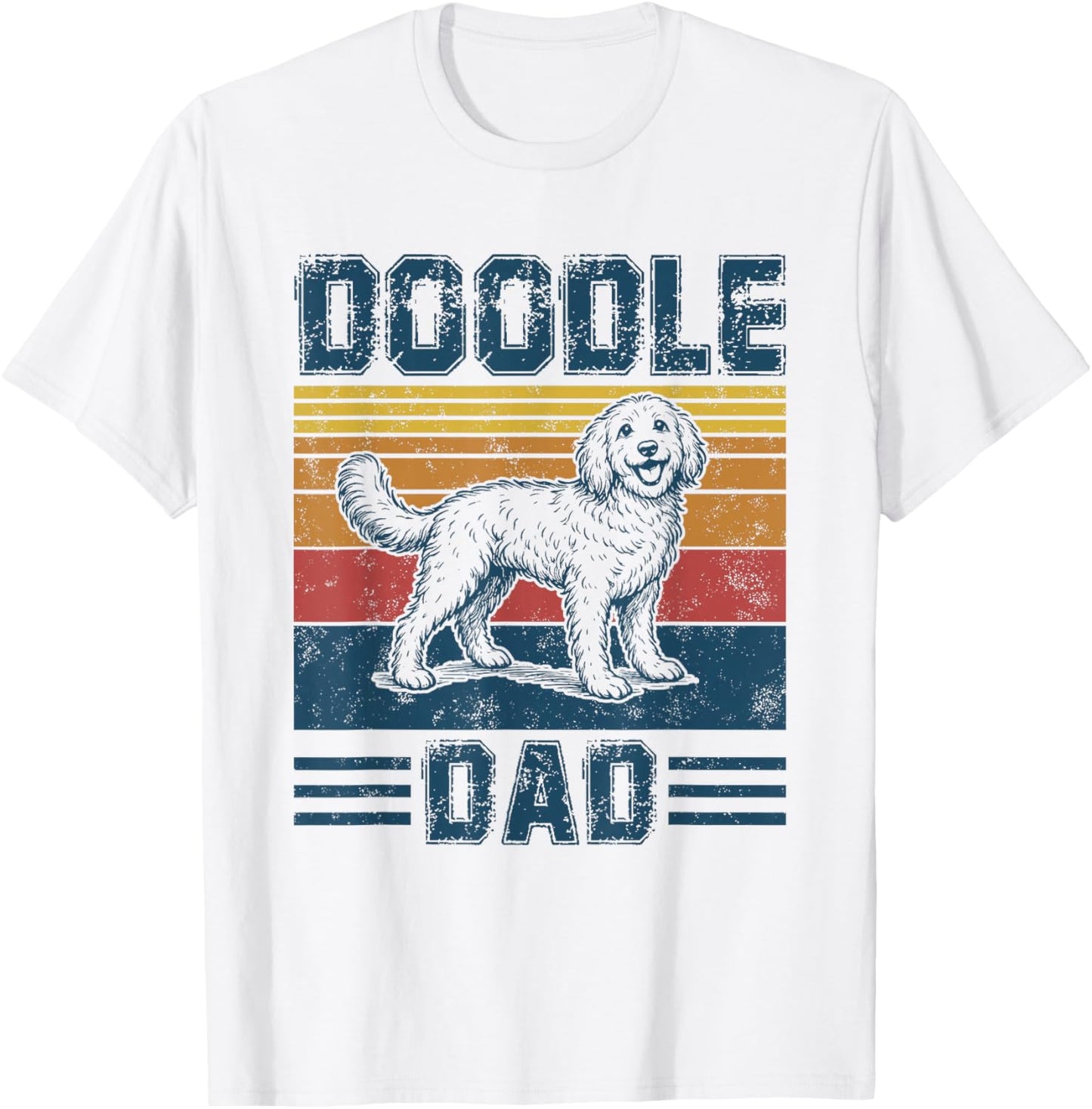 Funny Vintage Doodle Dad Retro Dog Lover T-Shirt - T-Shirt | White