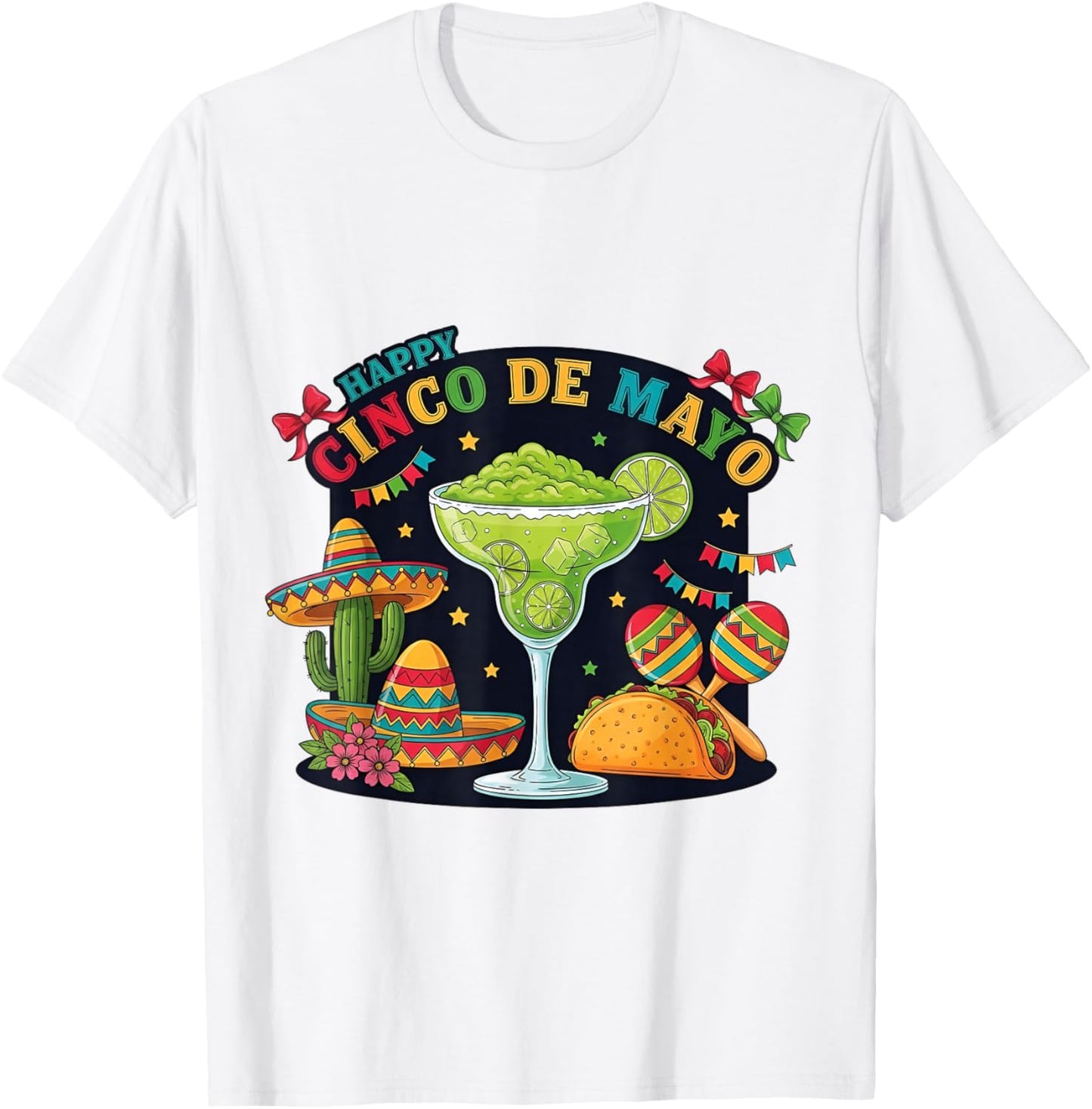 Happy Cinco de Mayo Fiesta Mexican Party 5 De Mayo Funny T-Shirt - T-Shirt | White