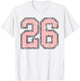 Pink and Black Number 26 Jersey Player Uniform #26 Fan T-Shirt - T-Shirt | White
