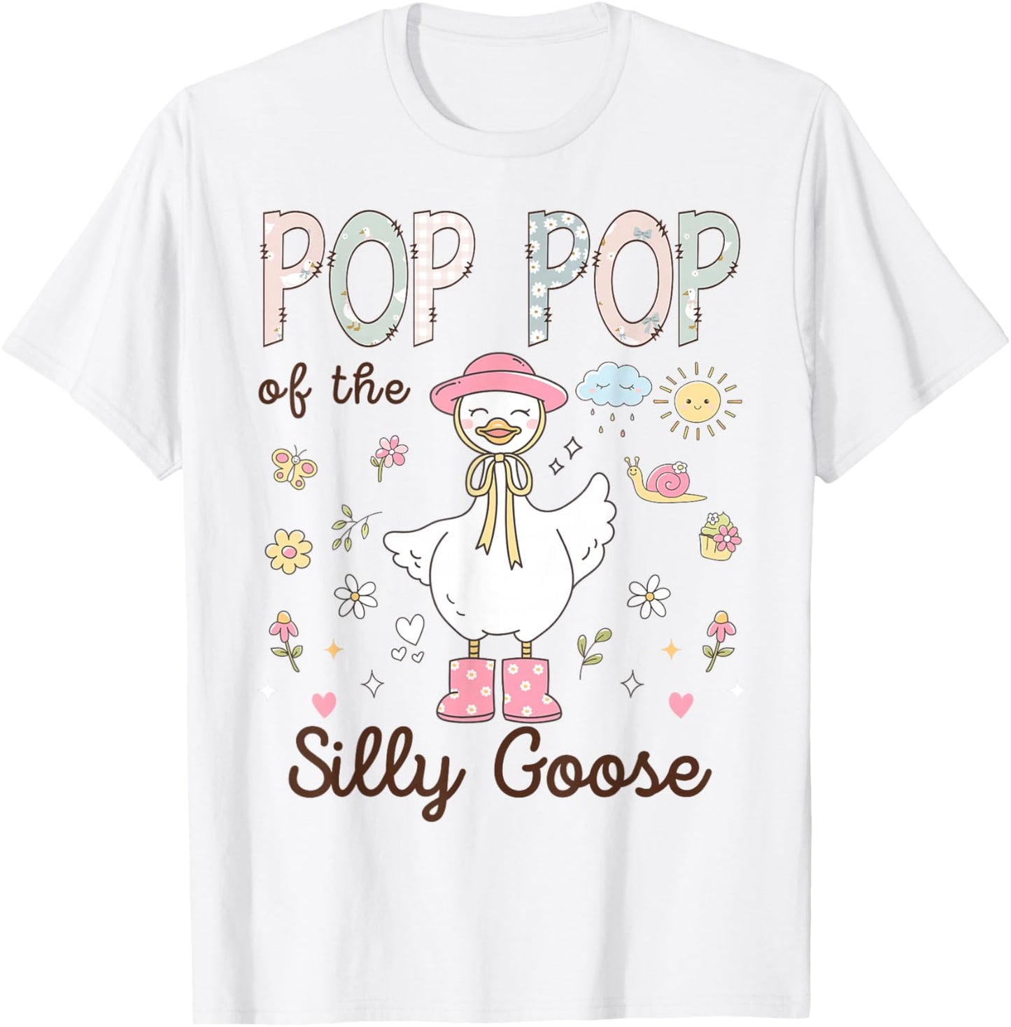 Pop Pop of The Silly Goose First Birthday Girl Family T-Shirt - T-Shirt | White