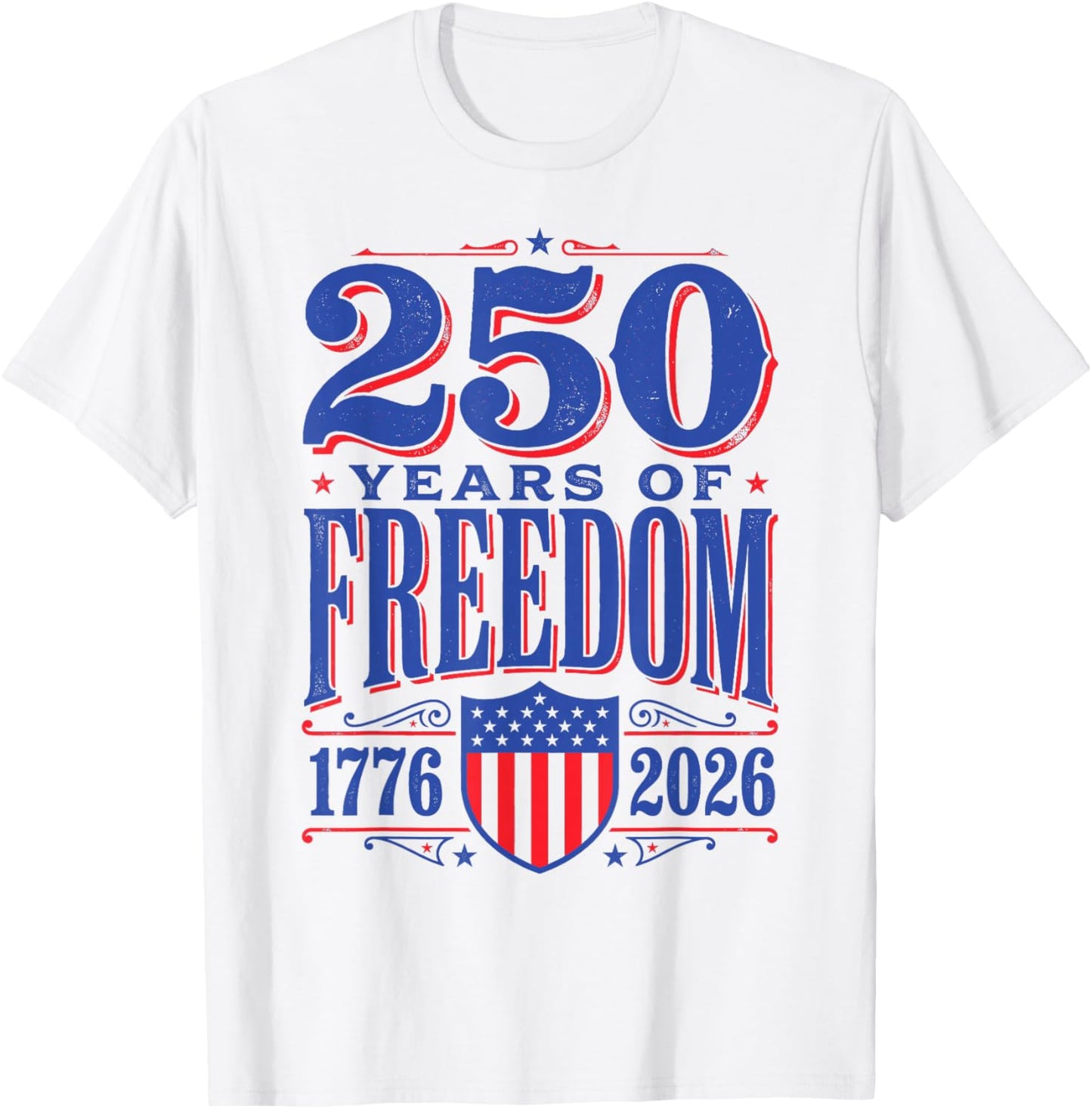 Flag Vintage 250 Years American 1776 2026 250th USA Birthday T-Shirt - T-Shirt | White