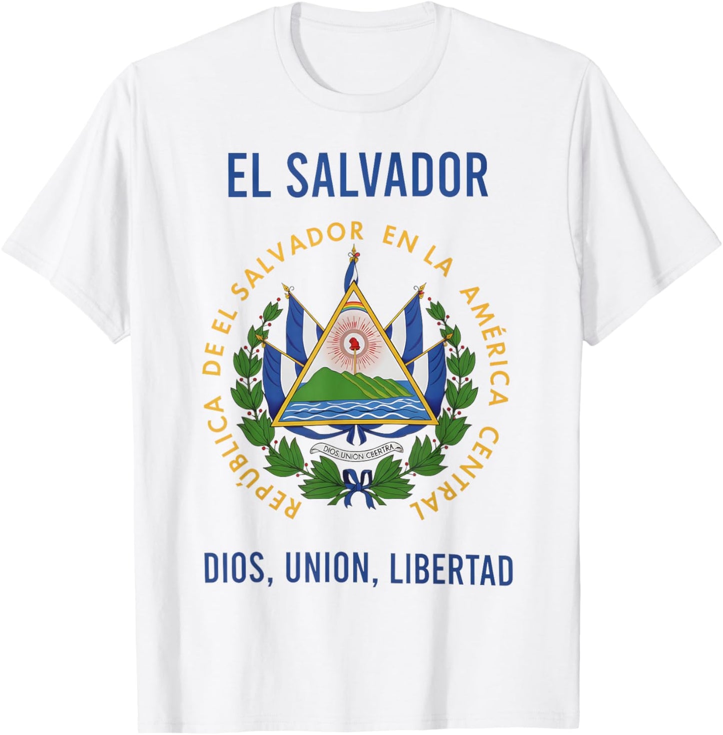El Salvador Coat of Arms Motto T-Shirt - T-Shirt | White