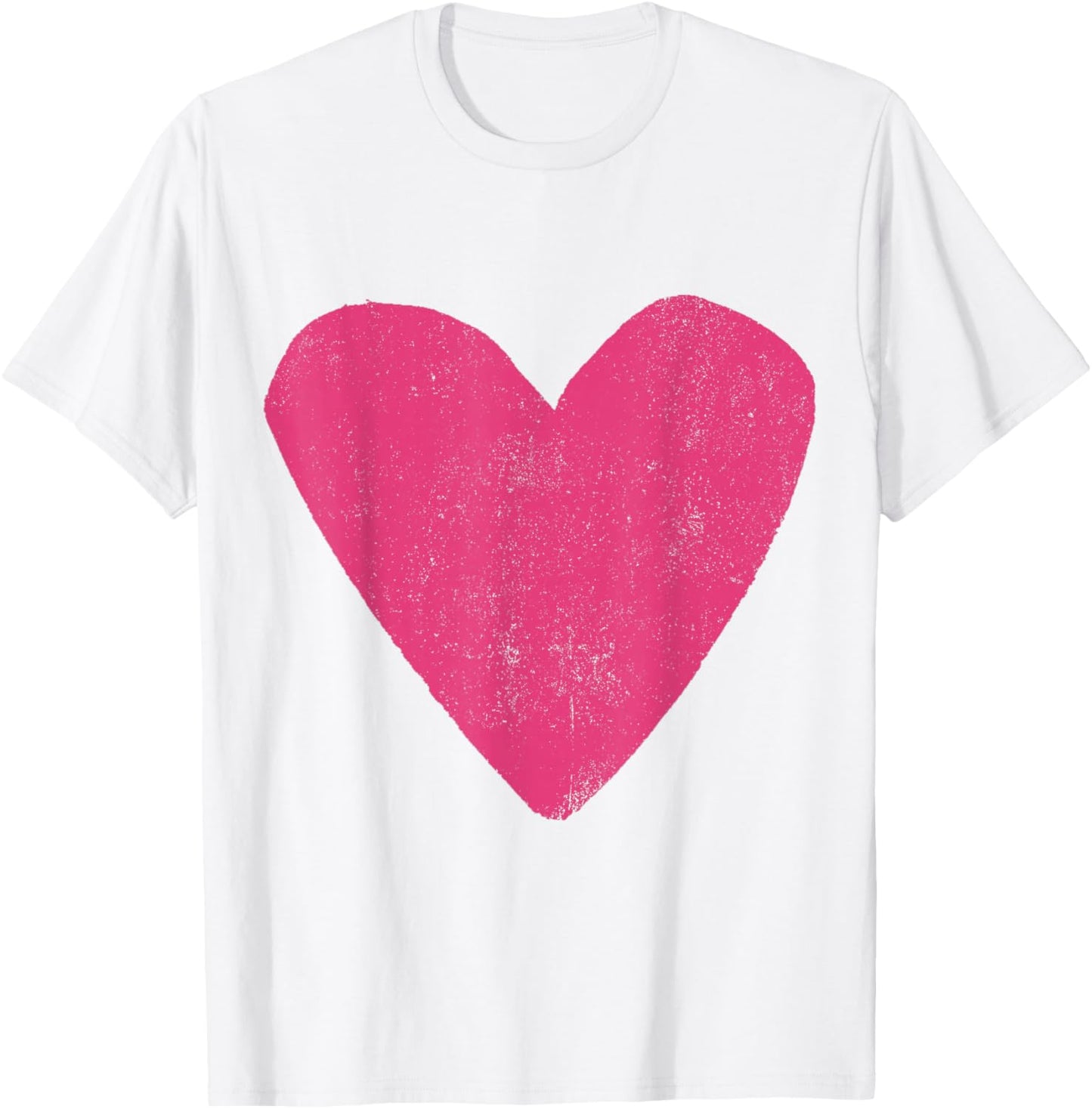 Love Heart Hot Pink Rose Color Red T-Shirt - T-Shirt | White
