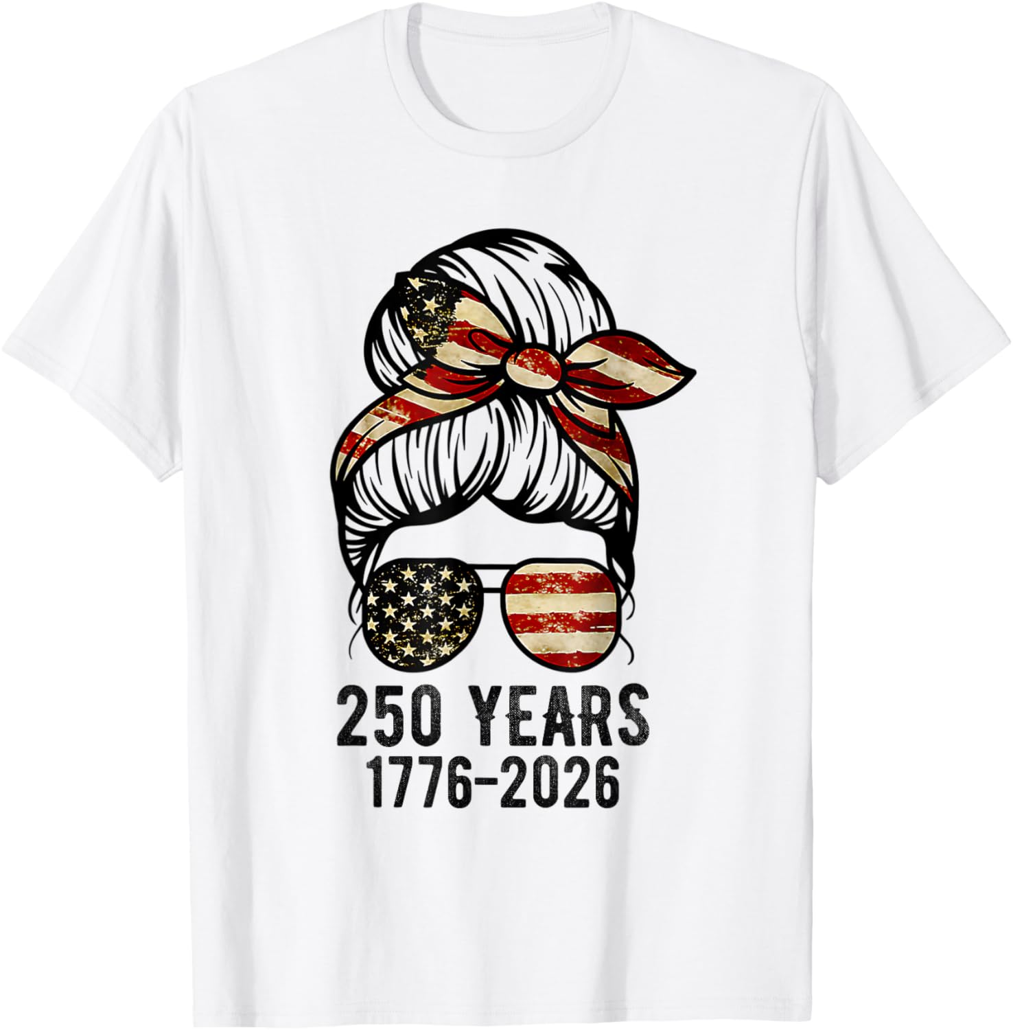 Flag Vintage 250 Years American 1776 2026 250th USA Birthday T-Shirt - T-Shirt | White