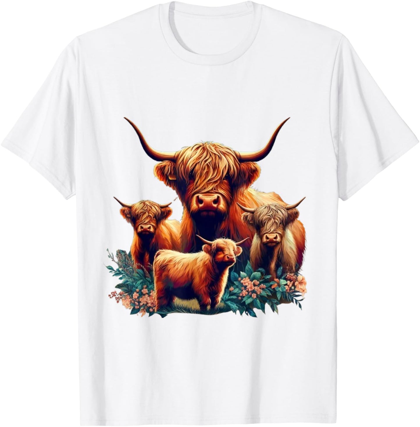 Scottish Highland Cattle Hairy Cow Breeders Farmer Farm Gift T-Shirt - T-Shirt | White