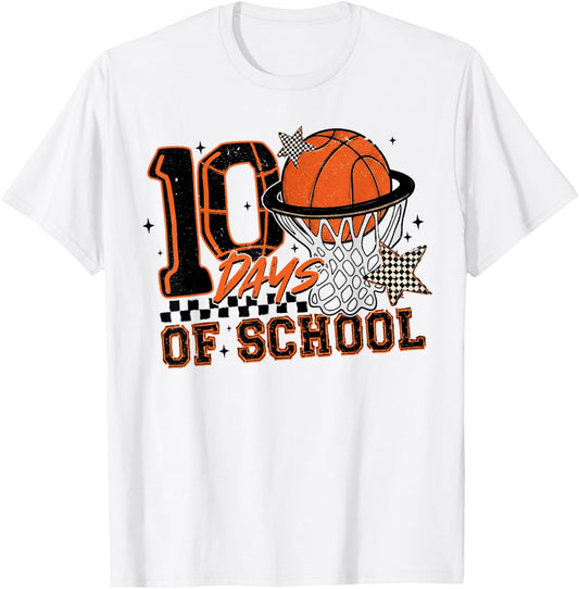 100 Days of School Basketball Slam Dunk Boys Sport T-Shirt - T-Shirt | White
