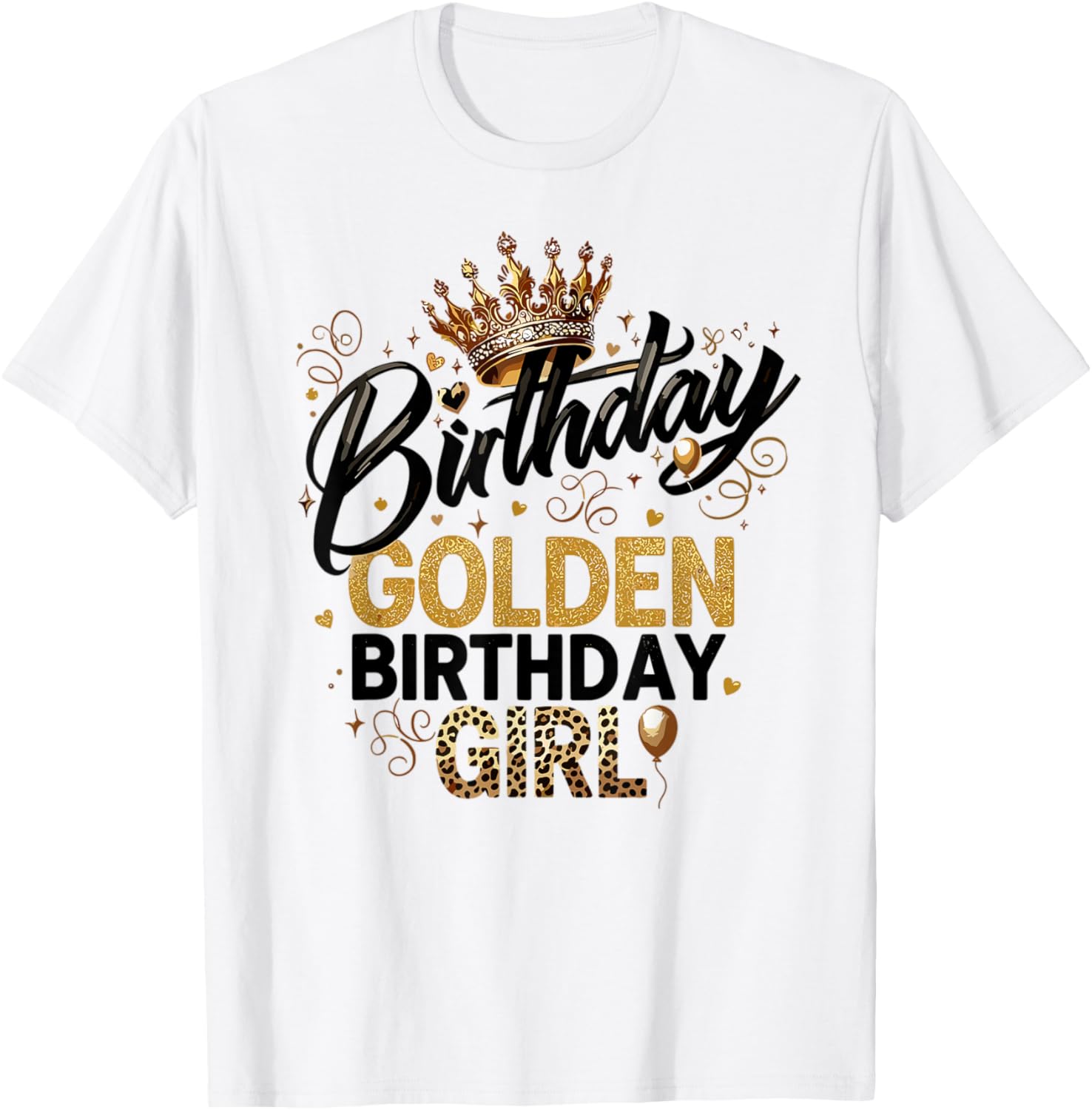 Golden Birthday Girl Era Women Kids Groovy T-Shirt - T-Shirt | White