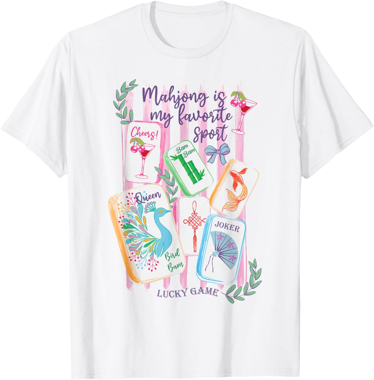 Mahjong Favorite Sport Mahjong Love Playing Chinese Game T-Shirt - T-Shirt | White