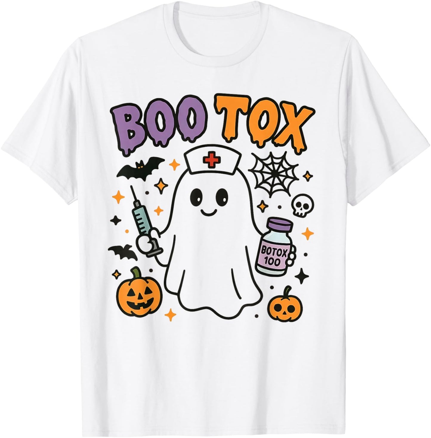 Boo Tox Nurse Ghost Filler Botox Halloween Aesthetic Nurse T-Shirt - T-Shirt | White
