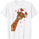 Valentine Highland Cow Hearts Cute Love Farm Animal Art T-Shirt - T-Shirt | White