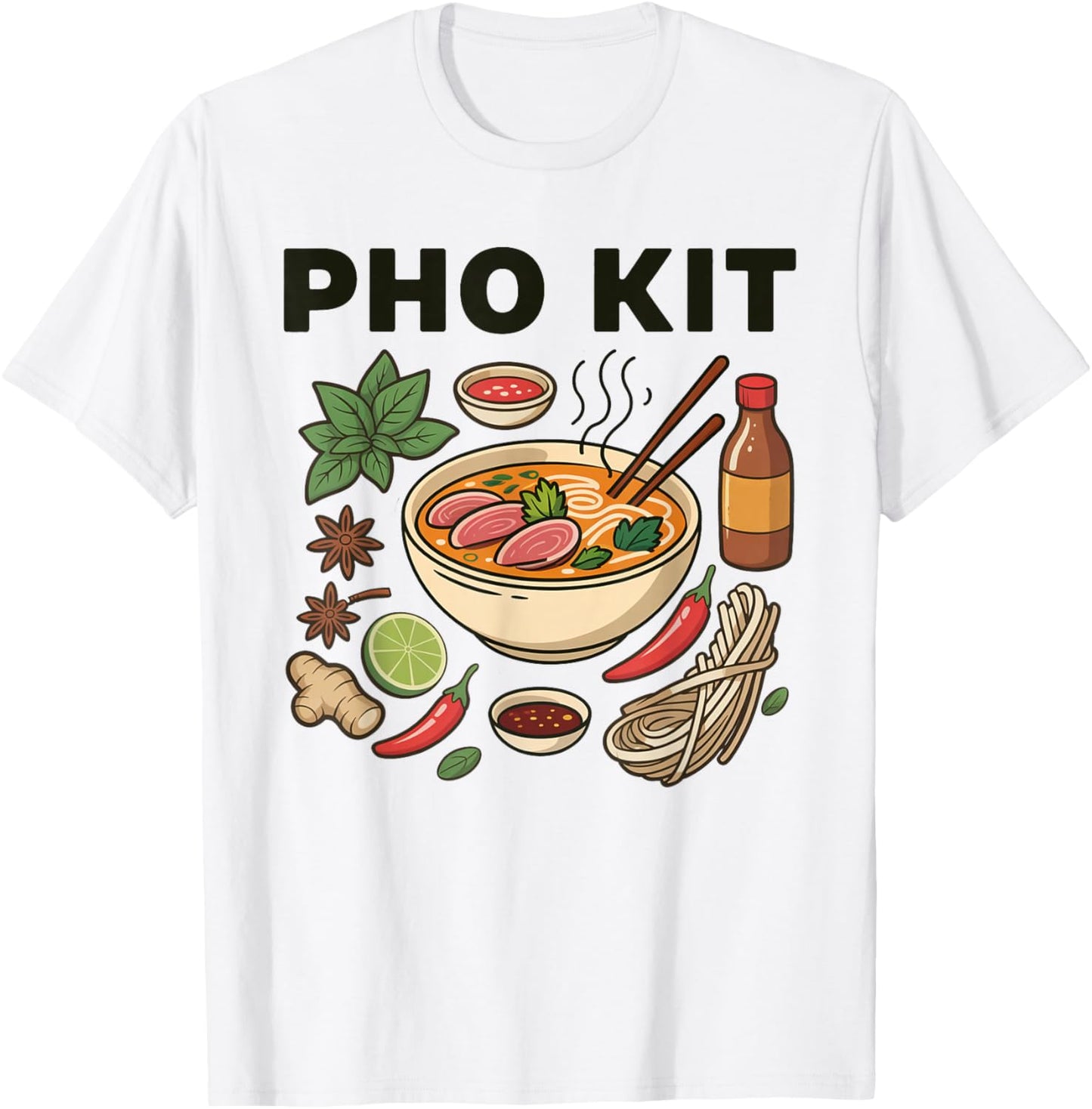 Apparel Pho Kit - Asian Vietnamese Noodle Soup Recipe T-Shirt - T-Shirt | White