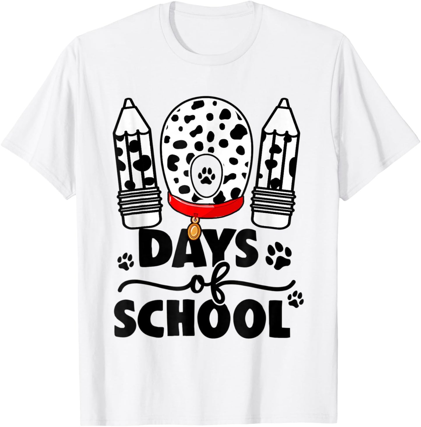Cute Dog Happy 101 Days School Teacher Student 100 Days T-Shirt - T-Shirt | White