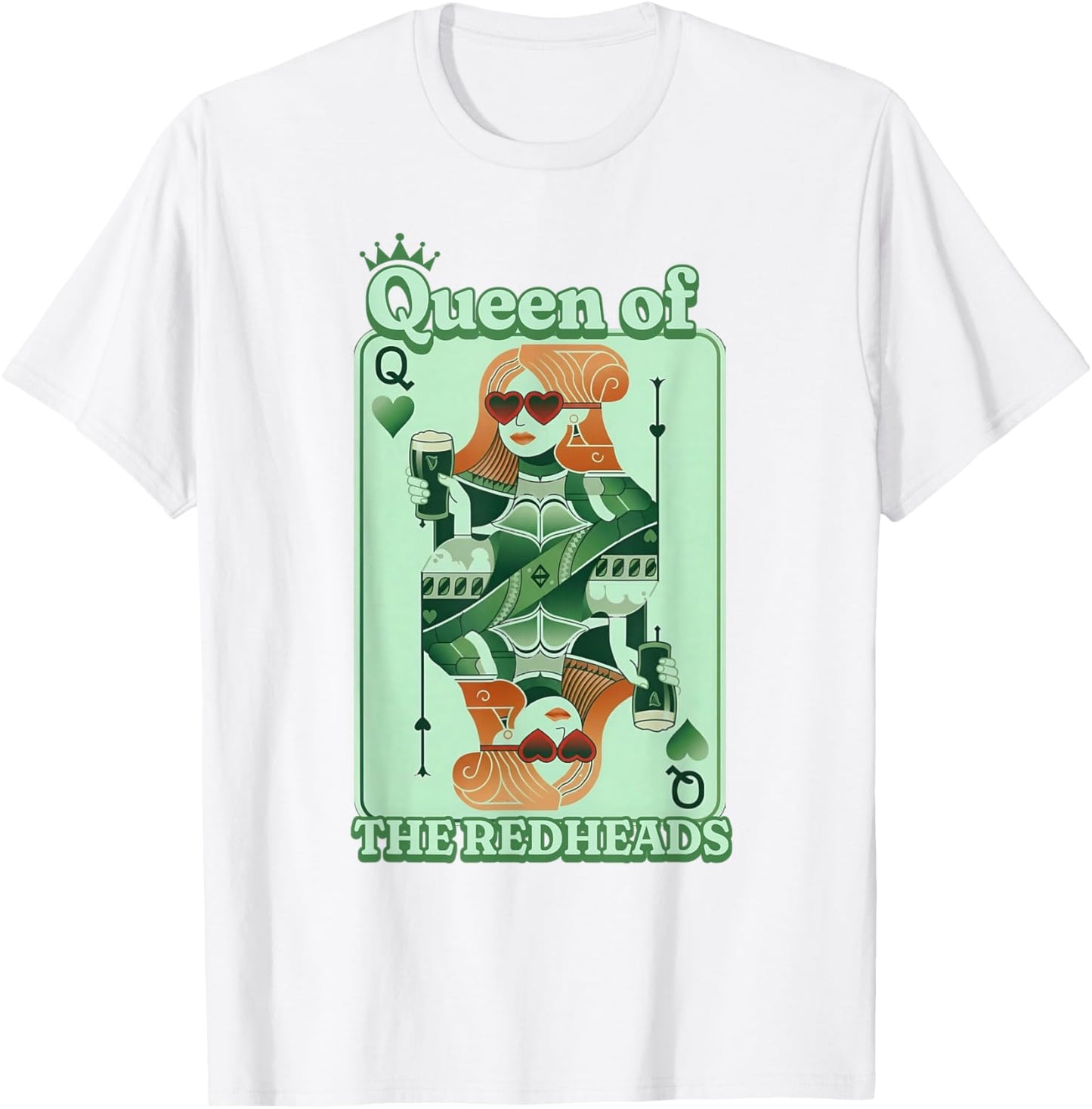 Queen of The Redhead Paddy's Day Shenanigans T-Shirt - T-Shirt | White