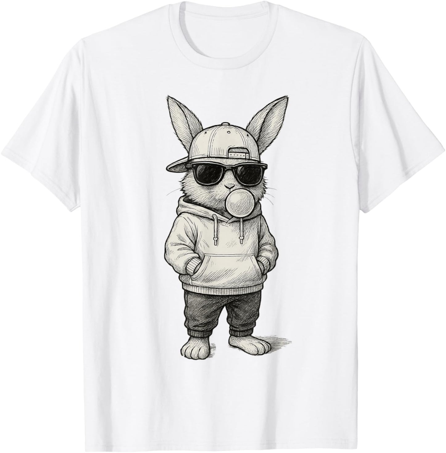 Cool Easter Bunny with Sunglasses for Boys Teens Men Boys T-Shirt - T-Shirt | White