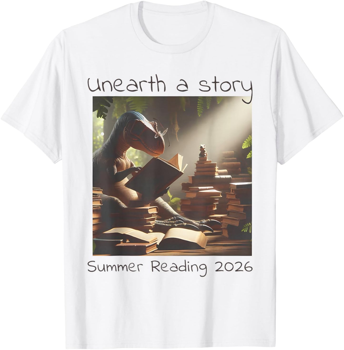 Unearth a Story Summer Reading 2026 Men Women Kids T-Shirt - T-Shirt | White