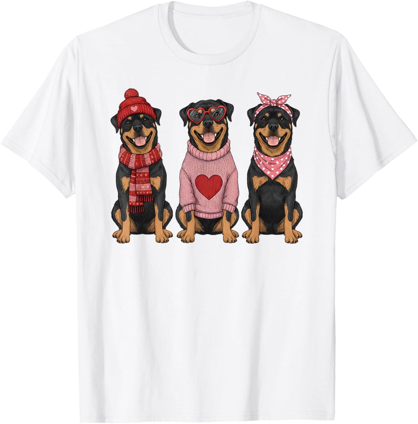 Cute Rottweiler Valentine Rottie Dog T-Shirt - T-Shirt | White