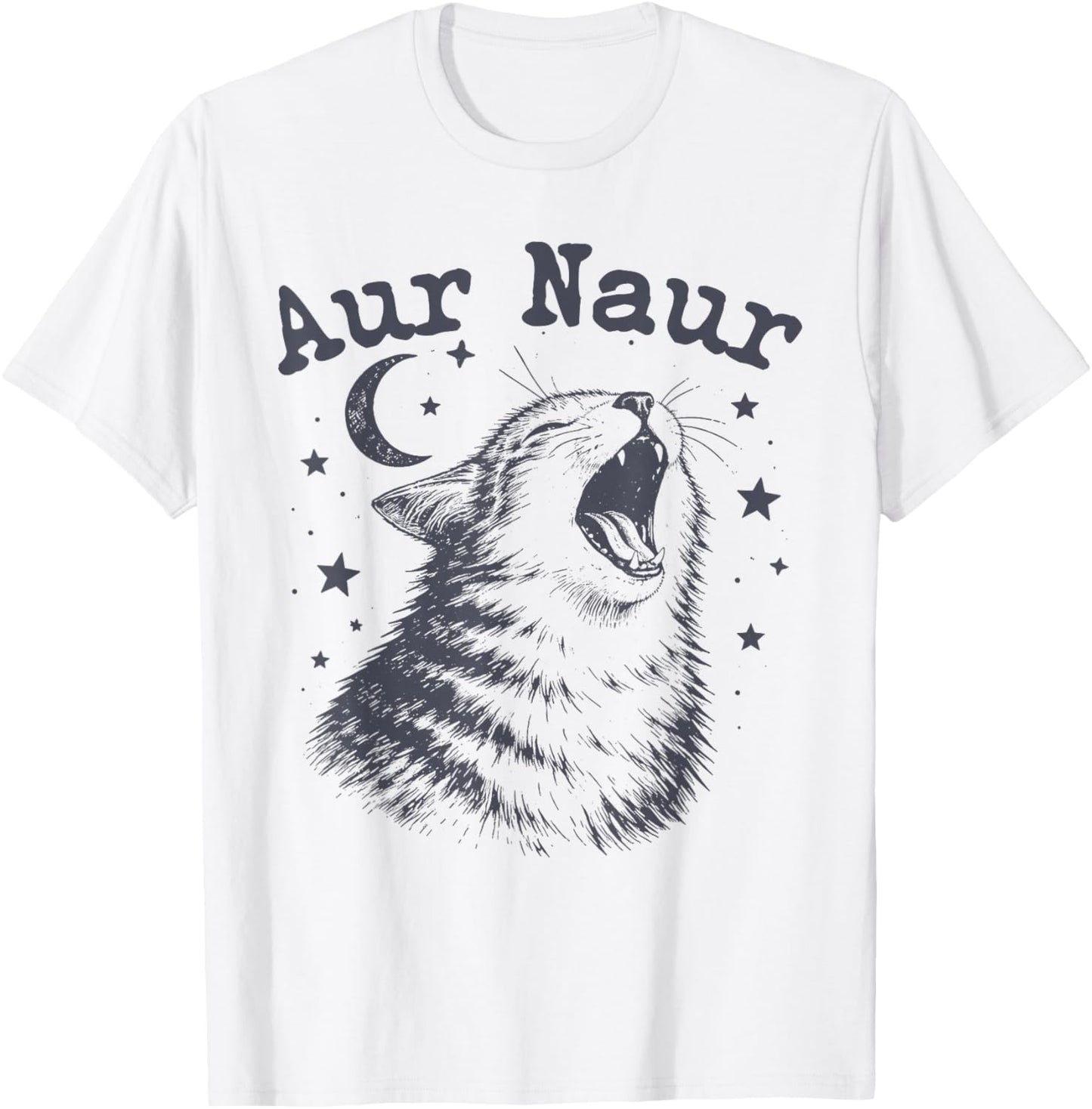 AUR Naur Funny Cat Meme Oh No Australian Accent Sarcastic T-Shirt - T-Shirt | White