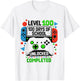Level 100 Days of School Unlocked Gamer Video Games Fun T-Shirt - T-Shirt | White