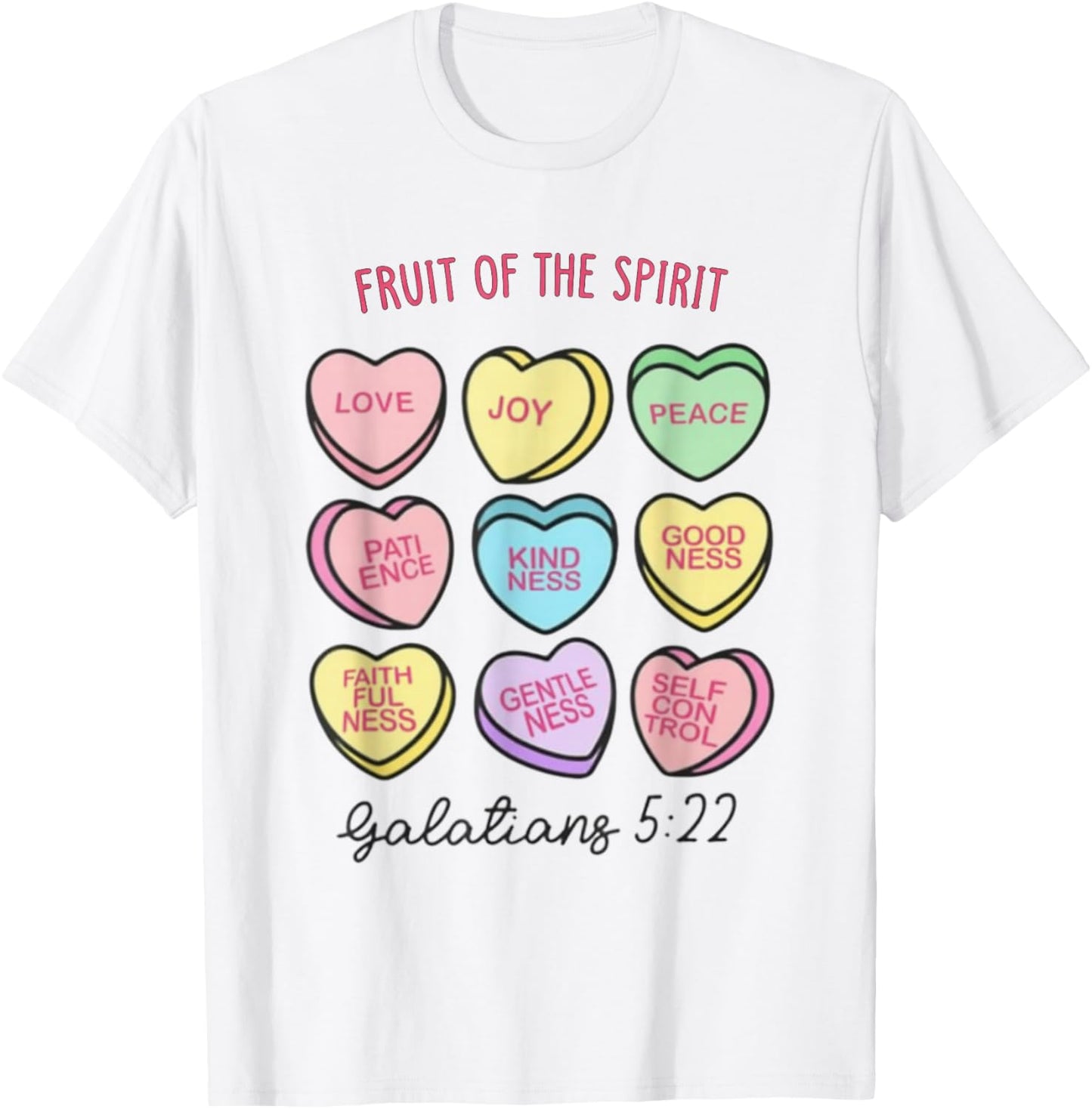 Fruit of The Spirit Christian Hearts Valentines Day Women T-Shirt - T-Shirt | White