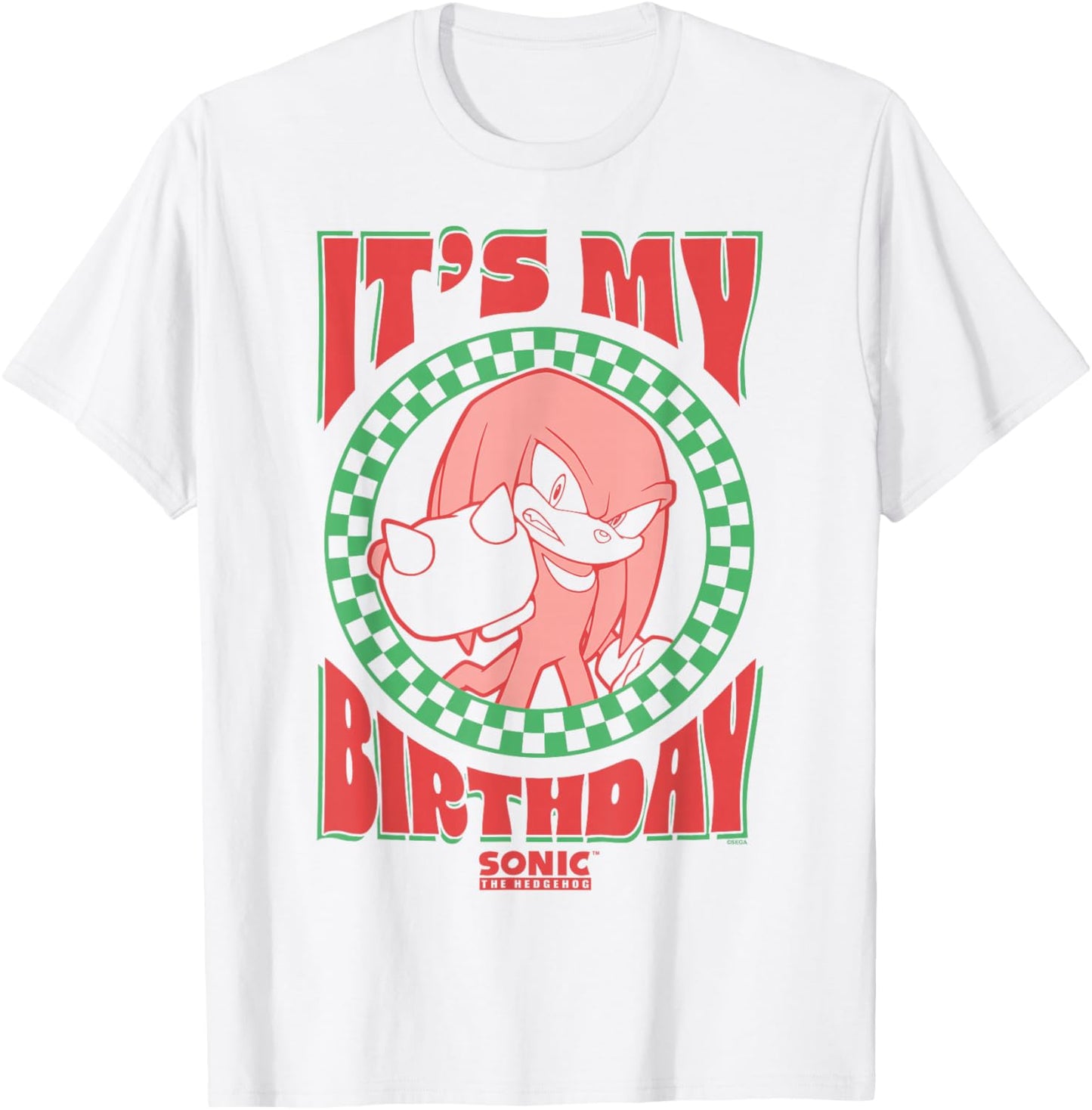 Sonic The Hedgehog It's My Birthday Cool Knuckles Poster T-Shirt - T-Shirt | White