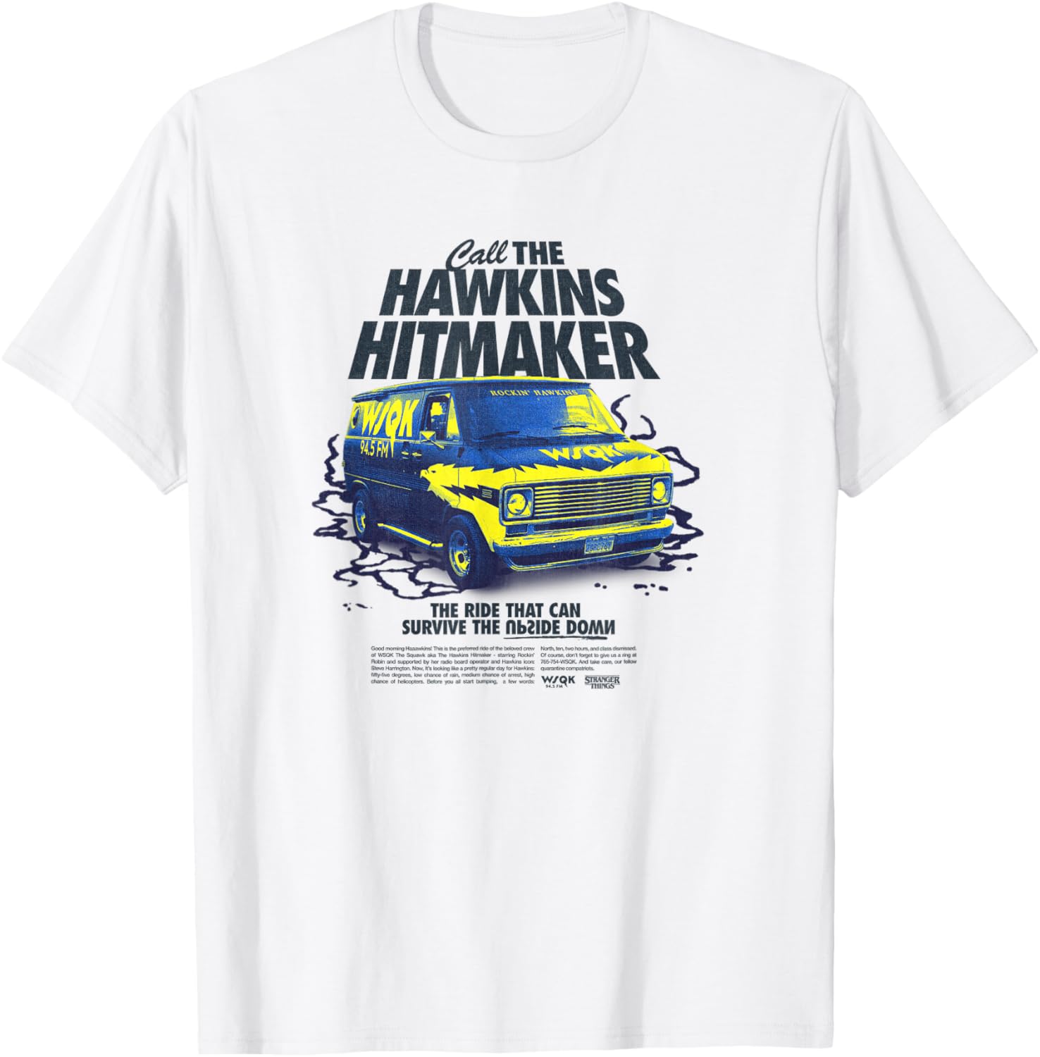 Stranger Things Season 5 Call The Hawkins Hitmaker Van Retro T-Shirt - T-Shirt | White