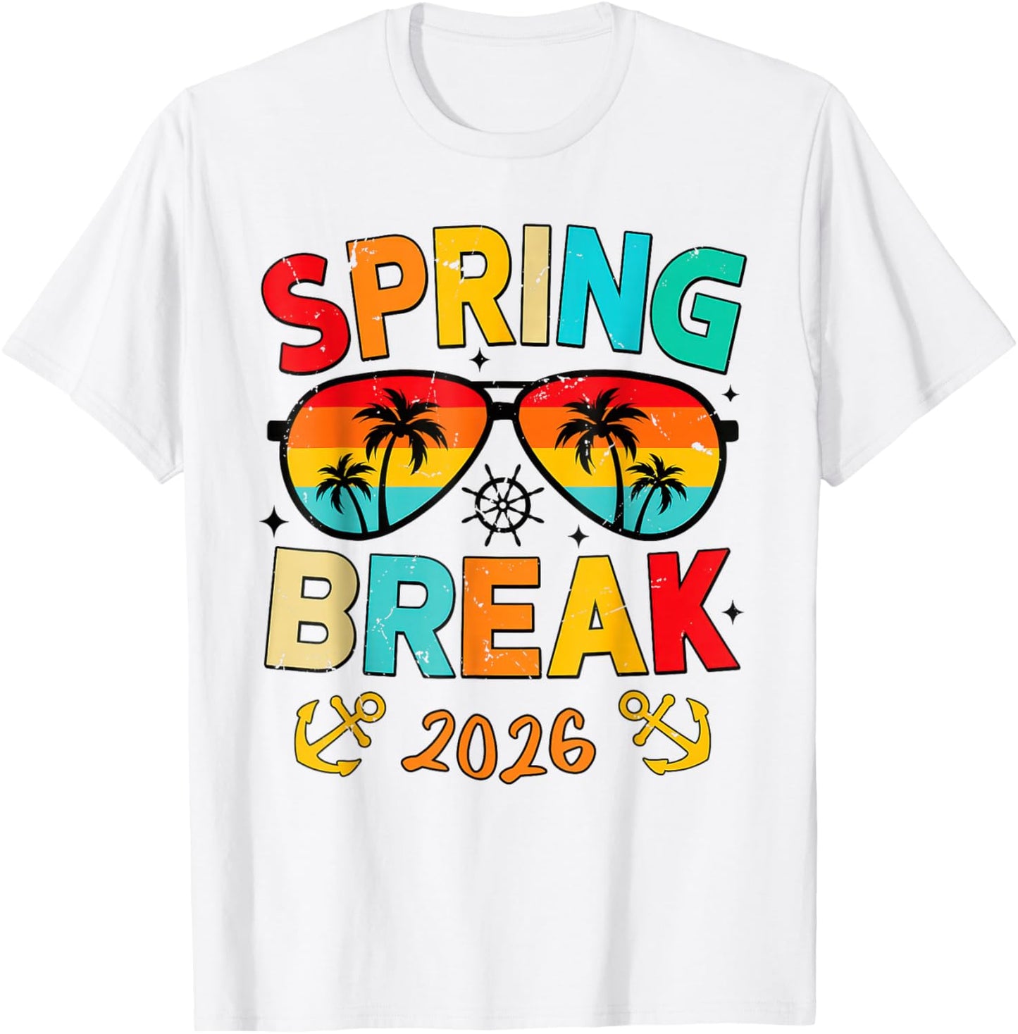 Aesthetic Spring Break 2026 Family Vacation Squad Graphic T-Shirt - T-Shirt | White